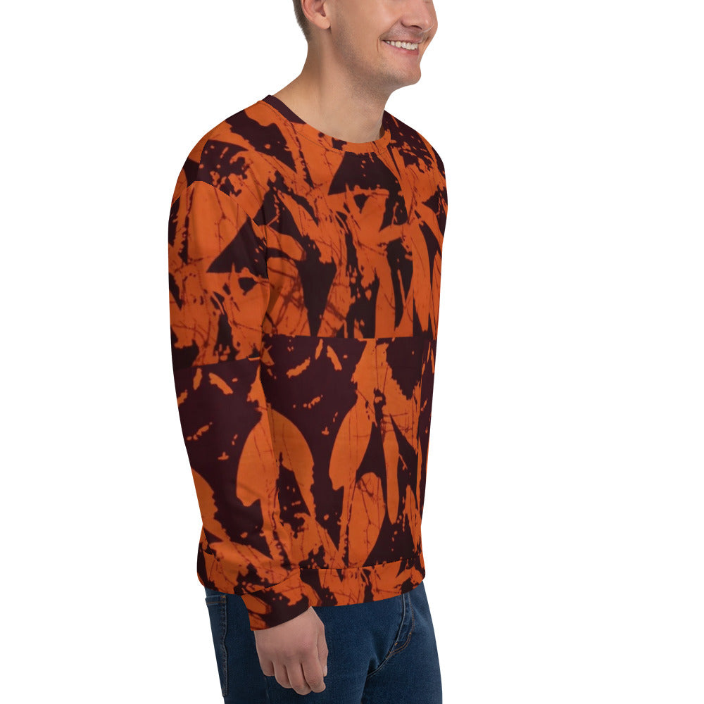 Orange Adire Unisex Sweatshirt