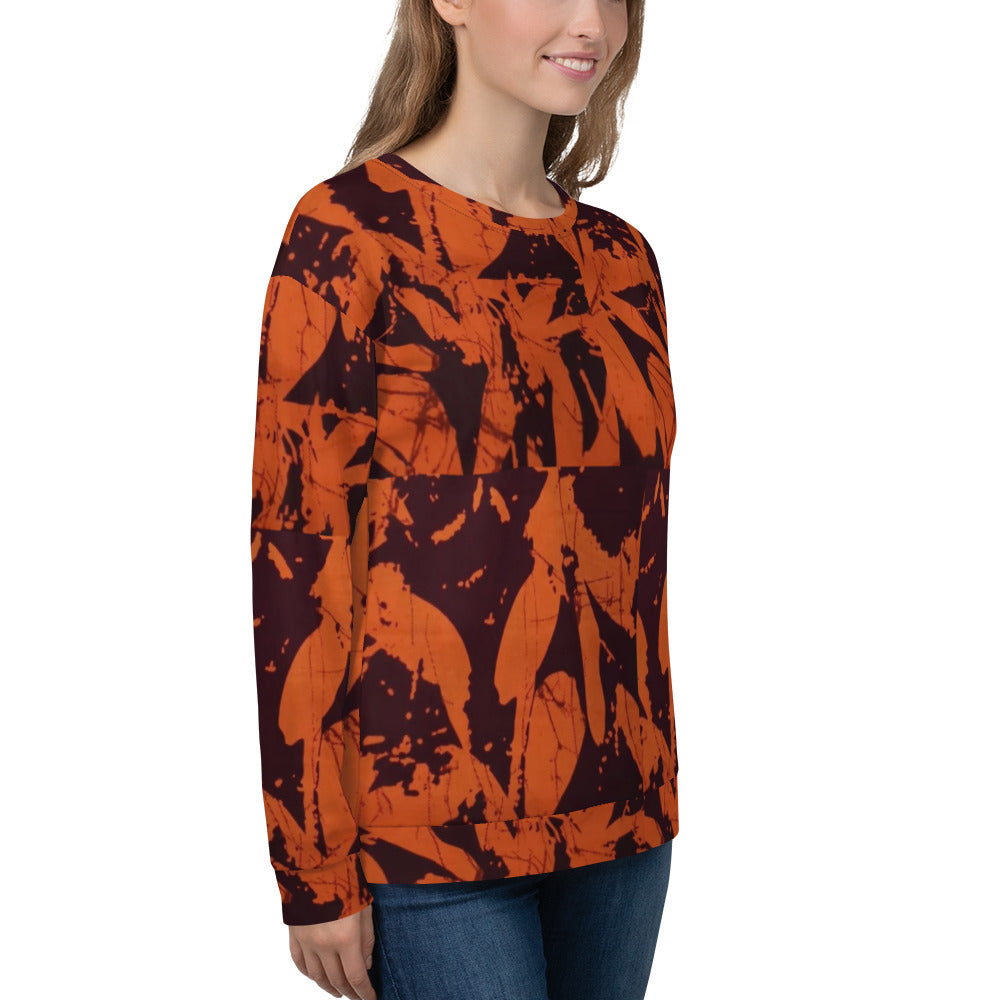 Orange Adire Unisex Sweatshirt