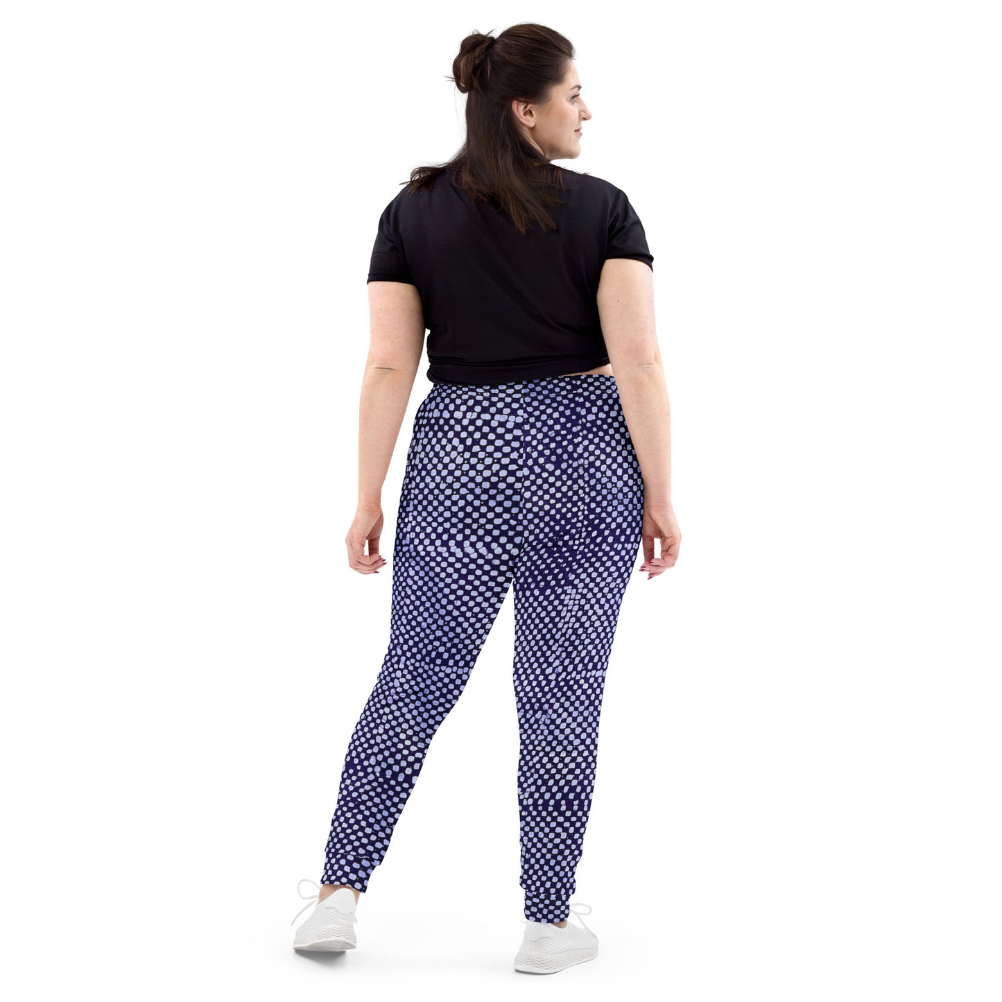 Purple And White Polka Dots Adire Women's Joggers