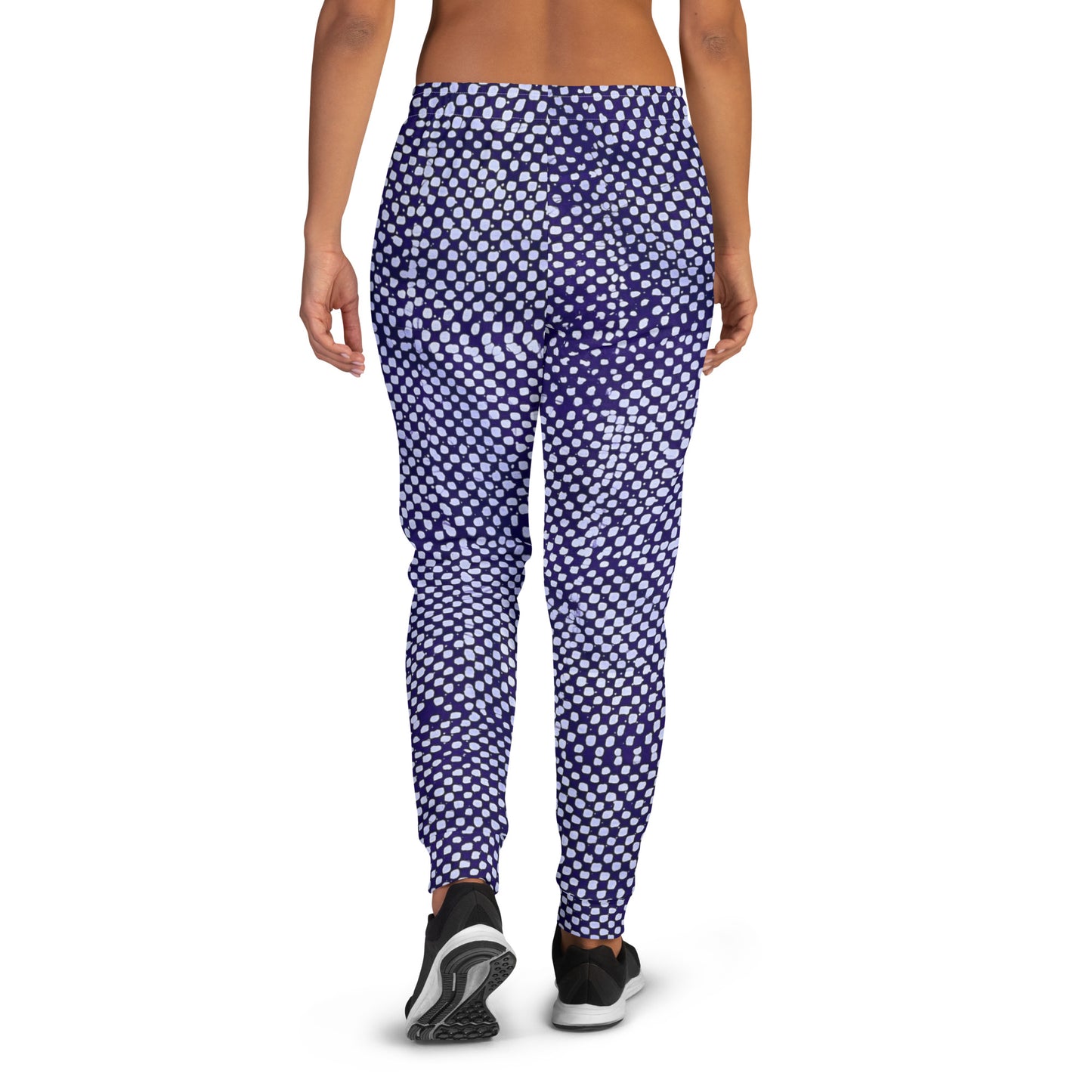 Purple And White Polka Dots Adire Women's Joggers