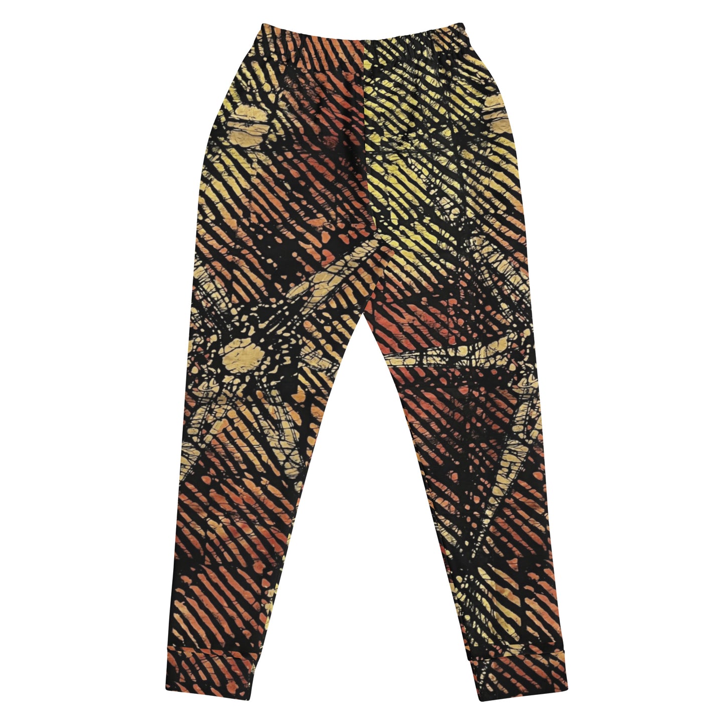 Yellow Orange Stripes Aztec Ankara Women's Joggers