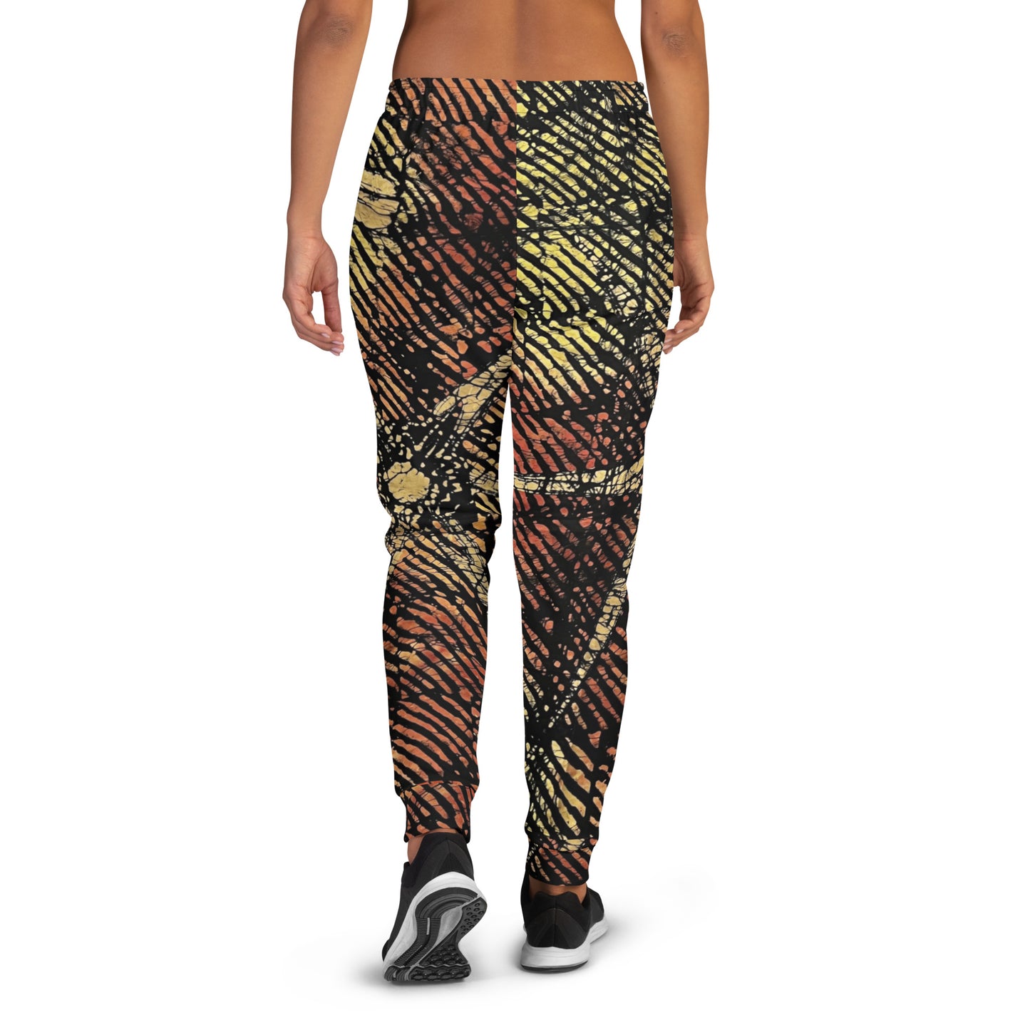 Yellow Orange Stripes Aztec Ankara Women's Joggers