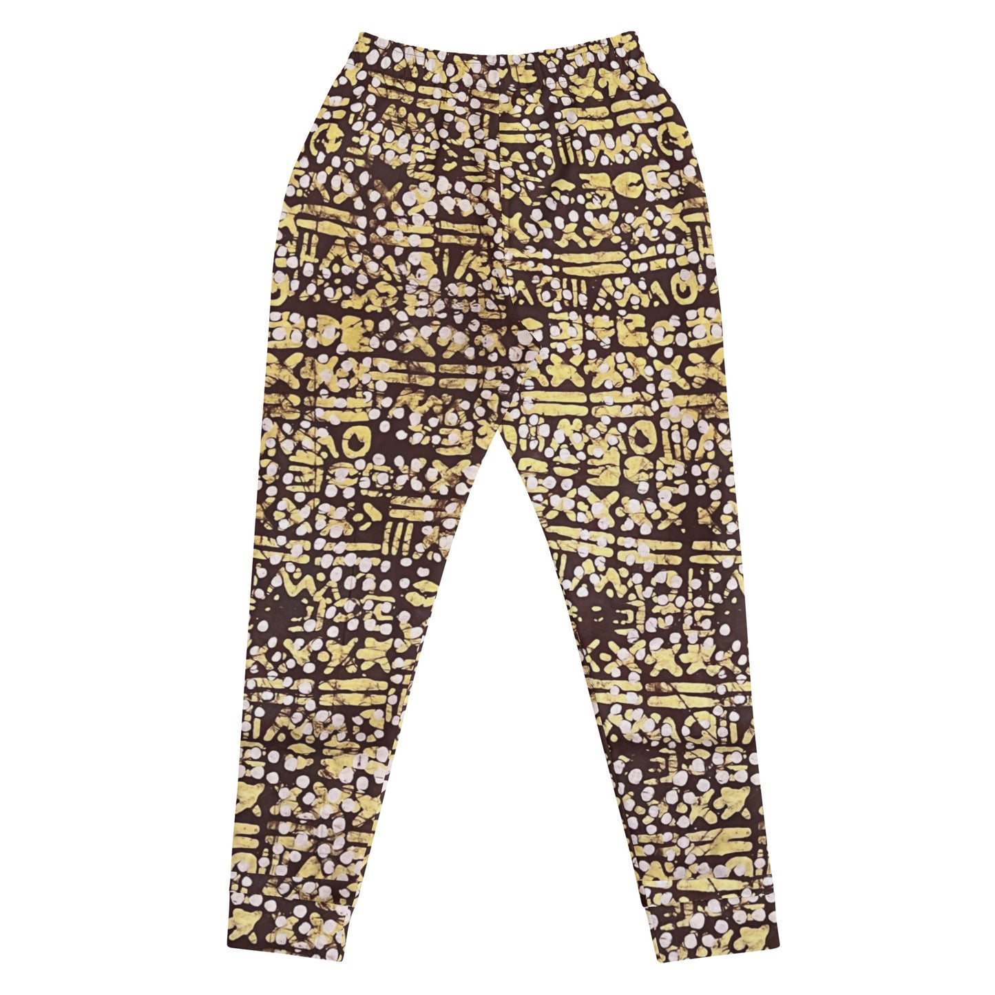 Yellow Brown Noughts And Crosses Adire Women's Joggers