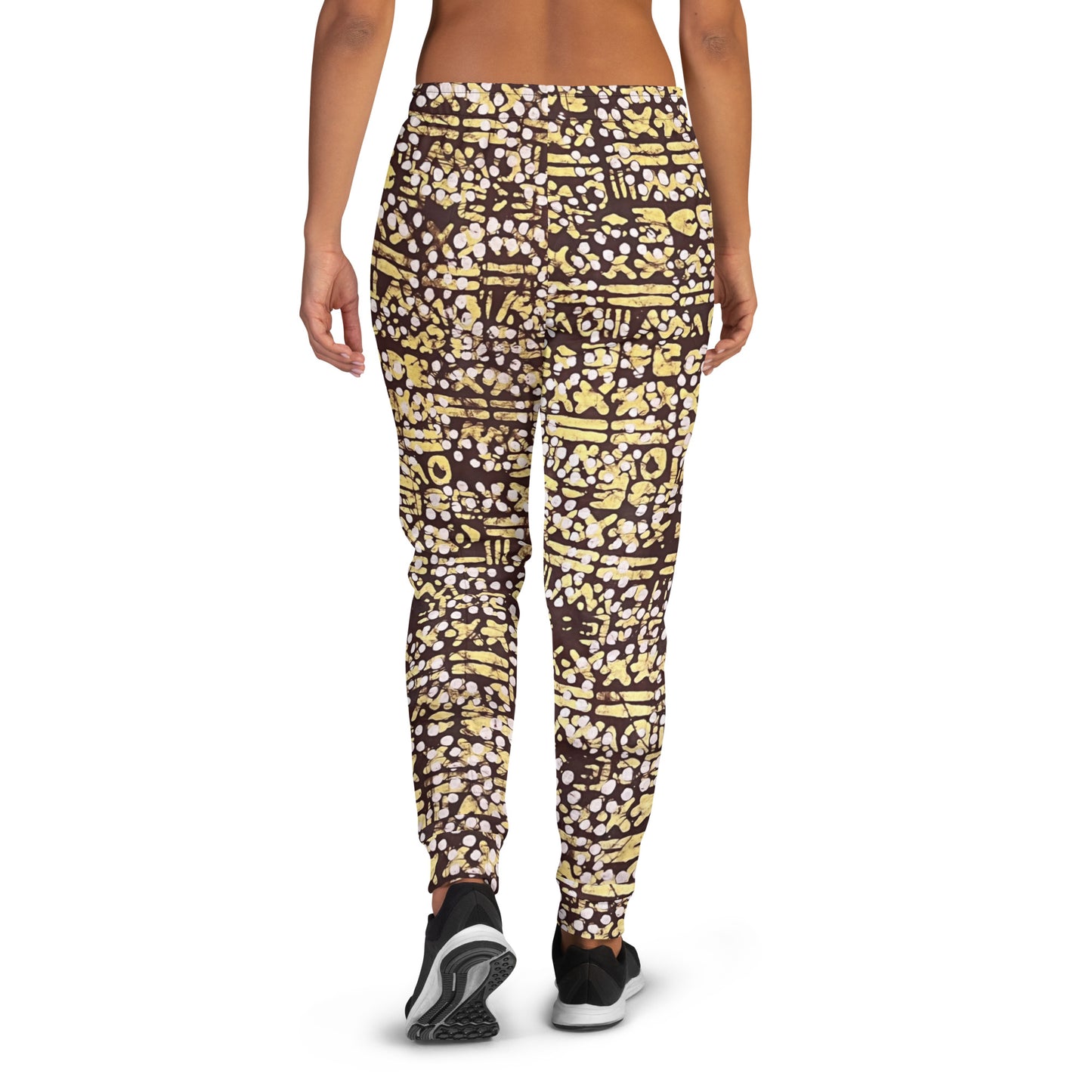 Yellow Brown Noughts And Crosses Adire Women's Joggers