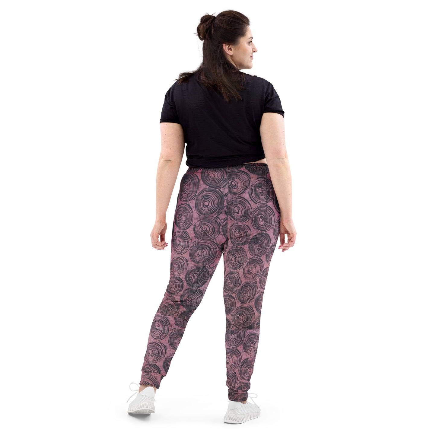 Pink And Black Swirl Adire Women's Joggers