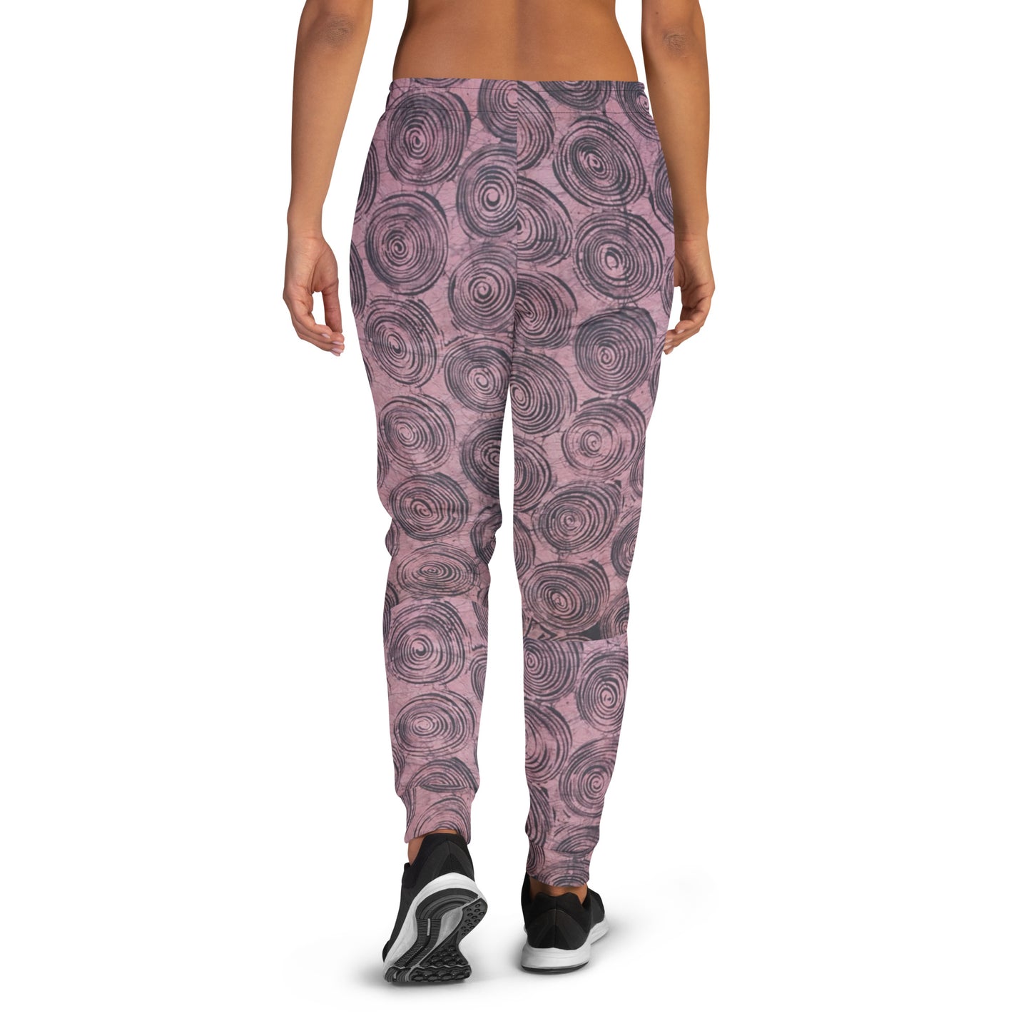 Pink And Black Swirl Adire Women's Joggers