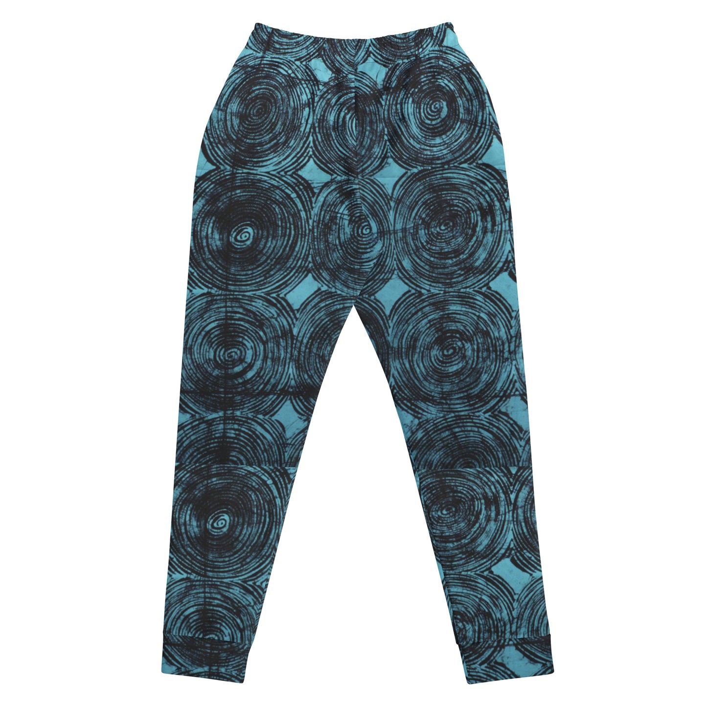 Turquoise And Black Swirl Adire Women's Joggers