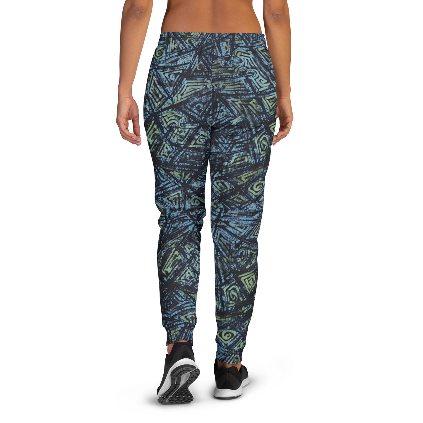 Indigo Green Turquoise Adire Women's Joggers