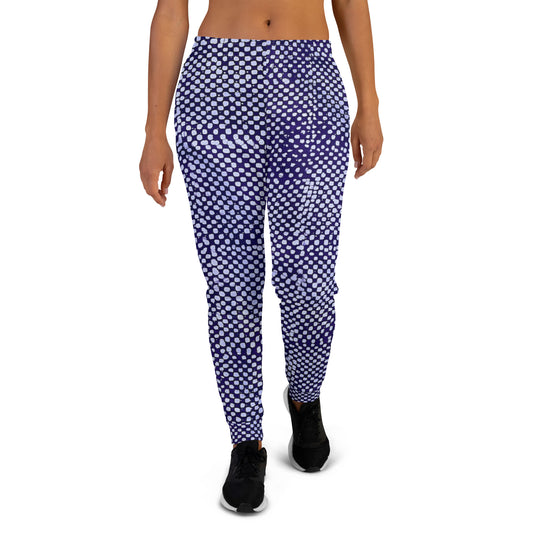 Purple And White Polka Dots Adire Women's Joggers