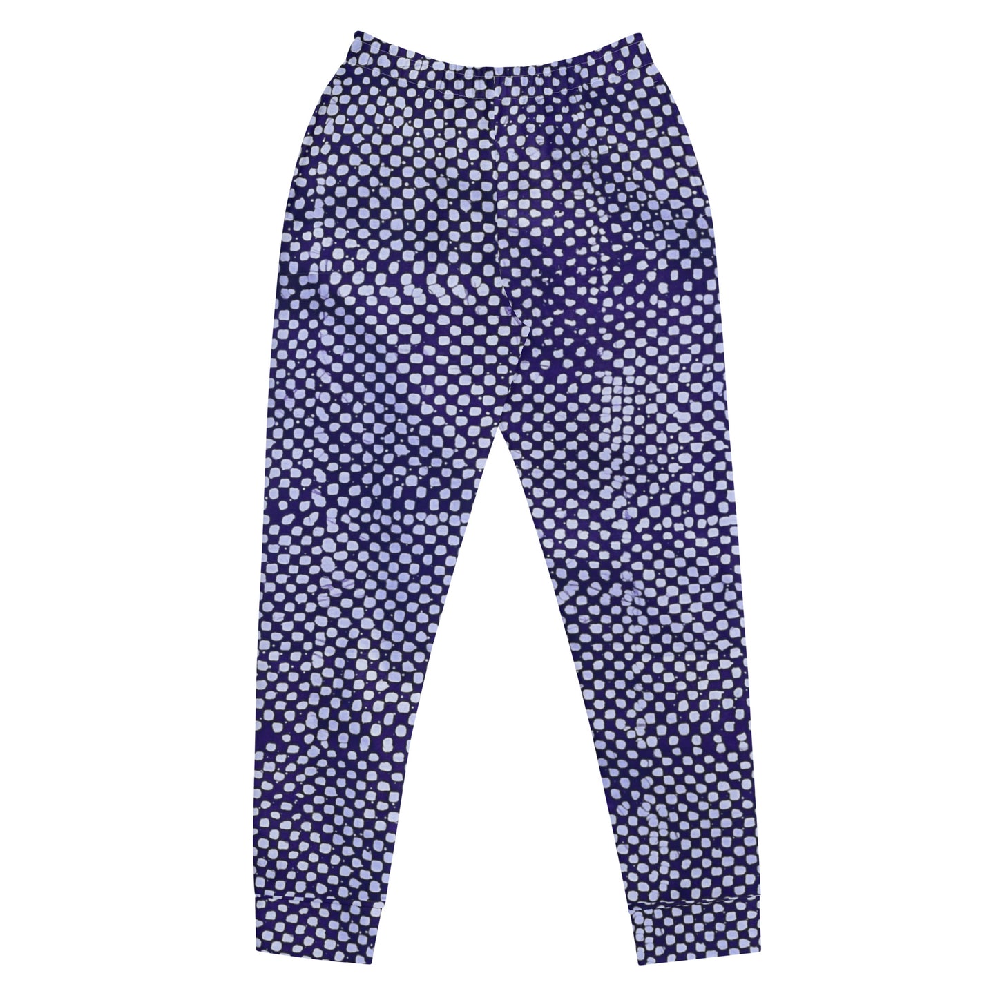 Purple And White Polka Dots Adire Women's Joggers