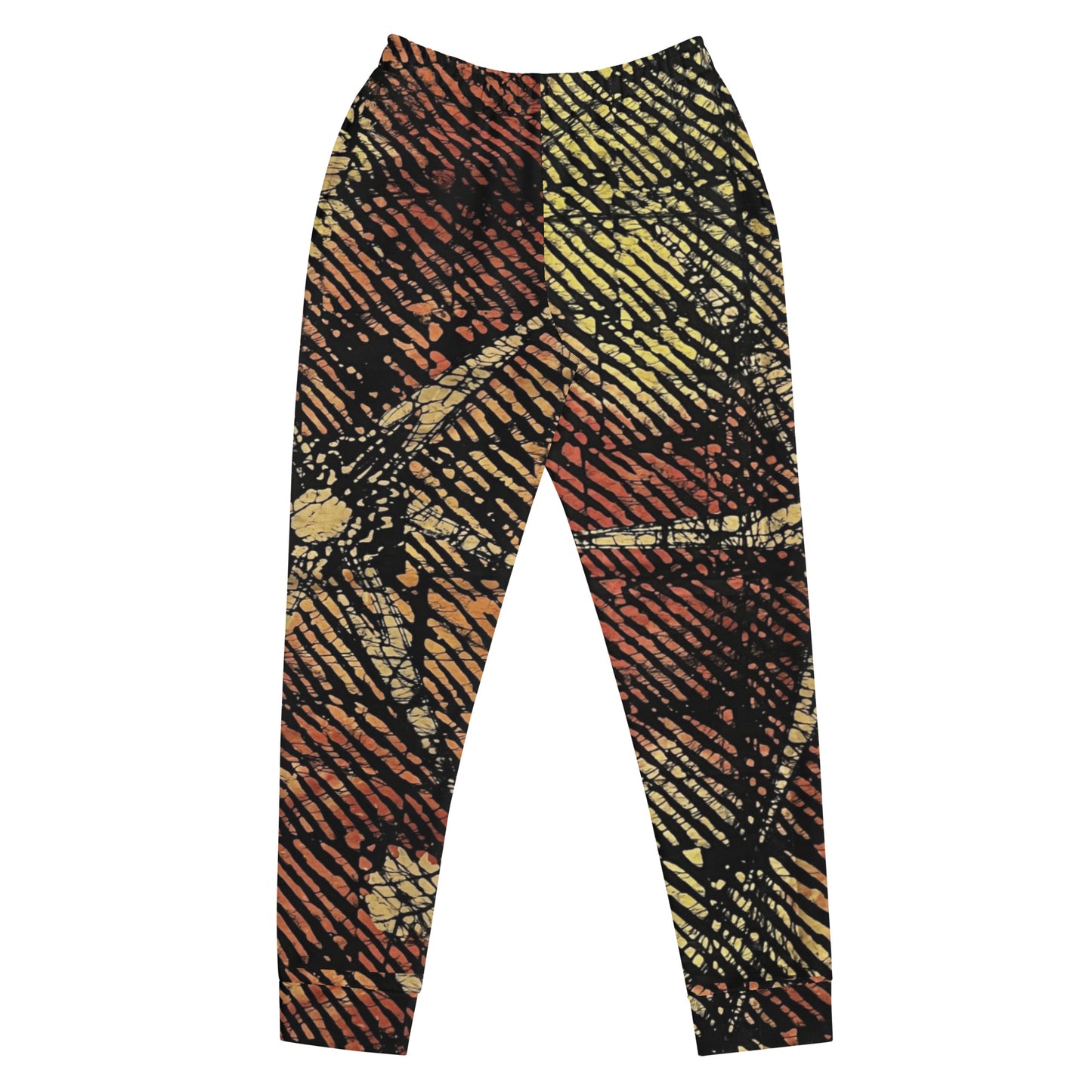 Yellow Orange Stripes Aztec Ankara Women's Joggers