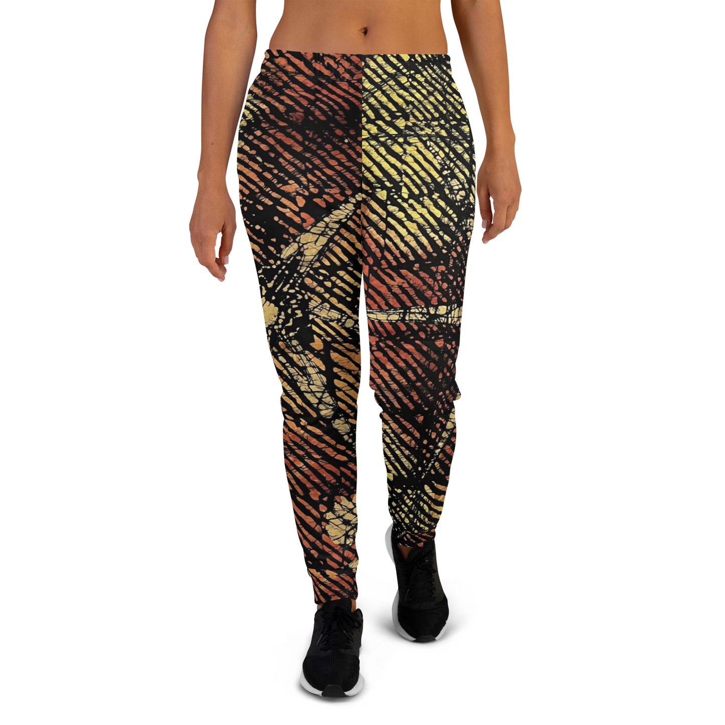 Yellow Orange Stripes Aztec Ankara Women's Joggers