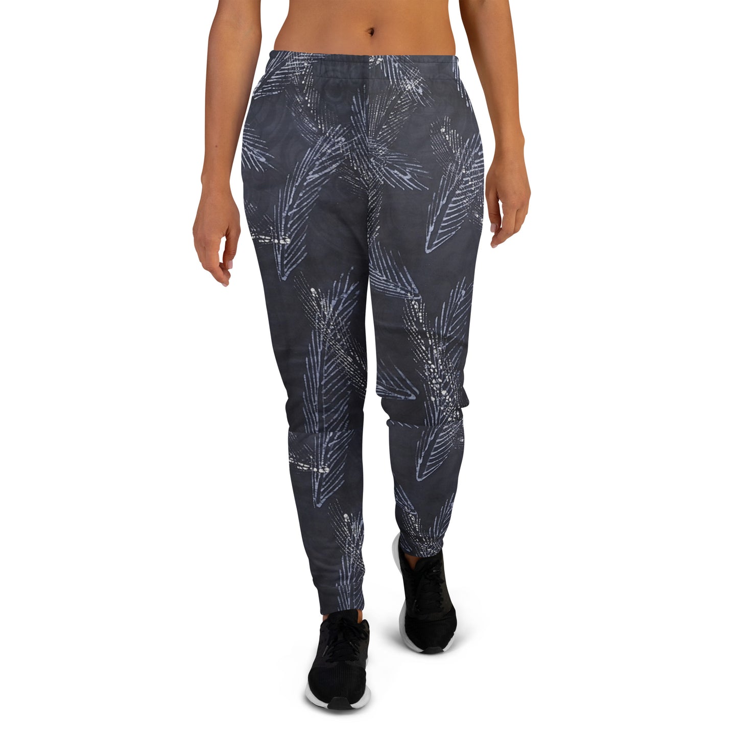 Dark Blue Leaf Adire Women's Joggers