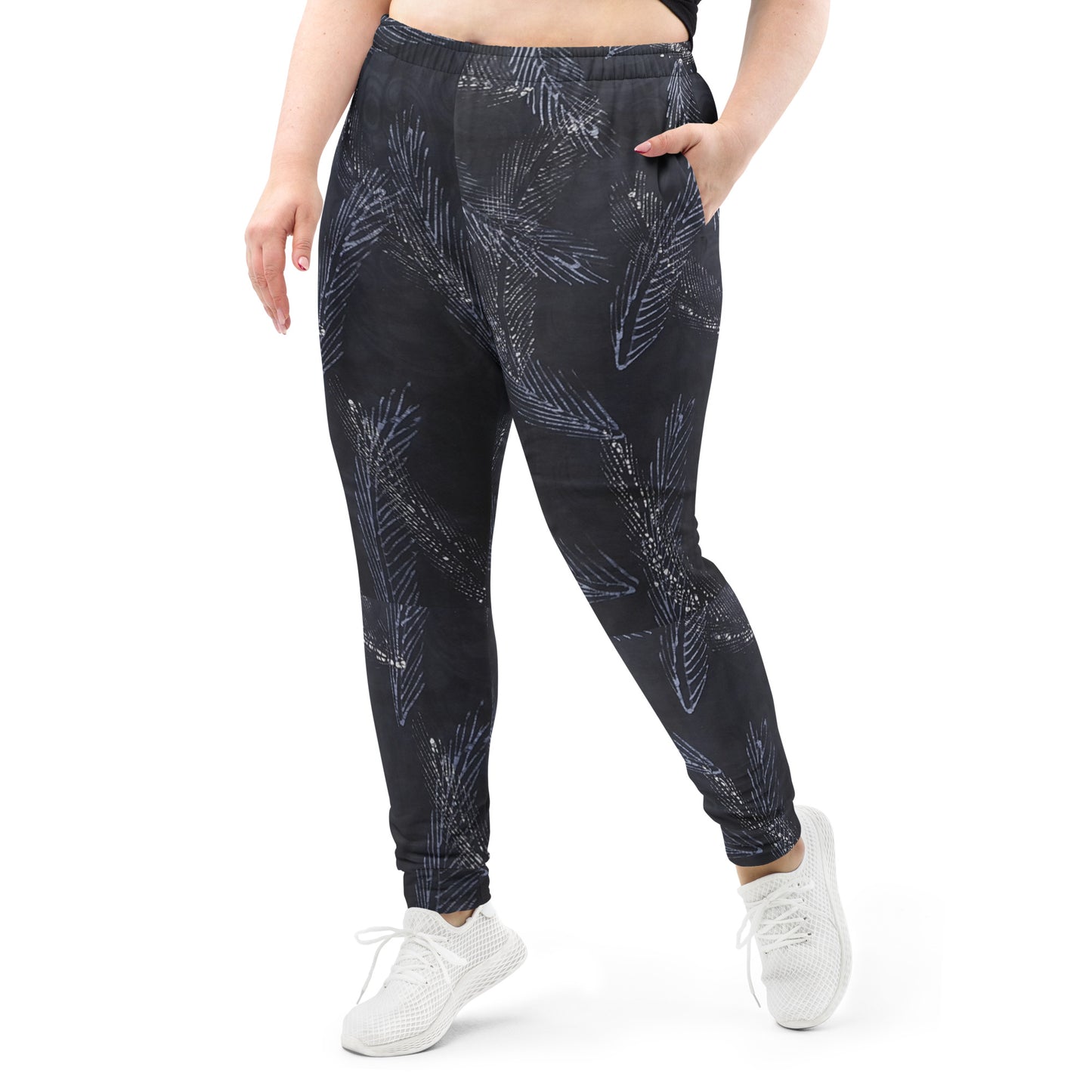 Dark Blue Leaf Adire Women's Joggers