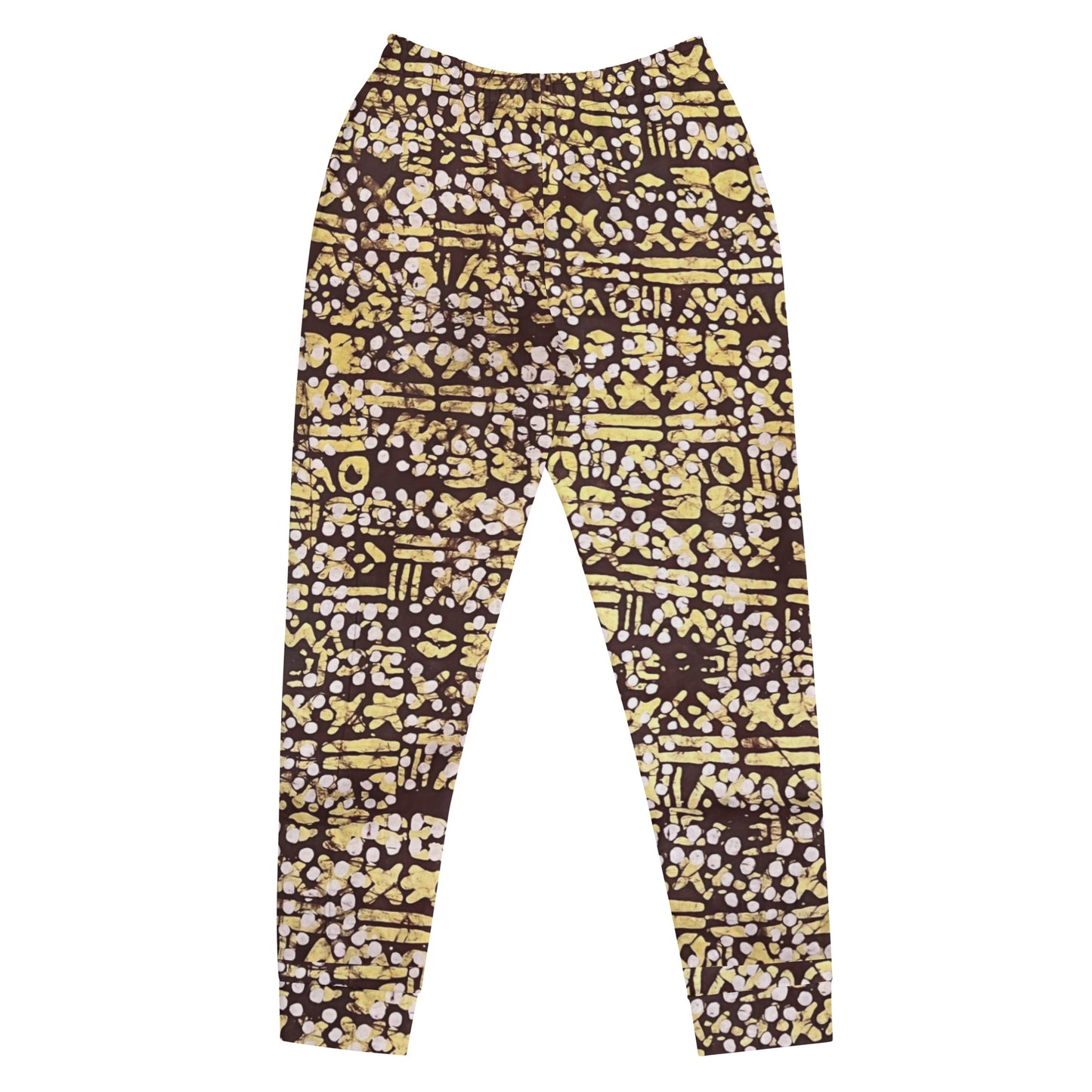 Yellow Brown Noughts And Crosses Adire Women's Joggers