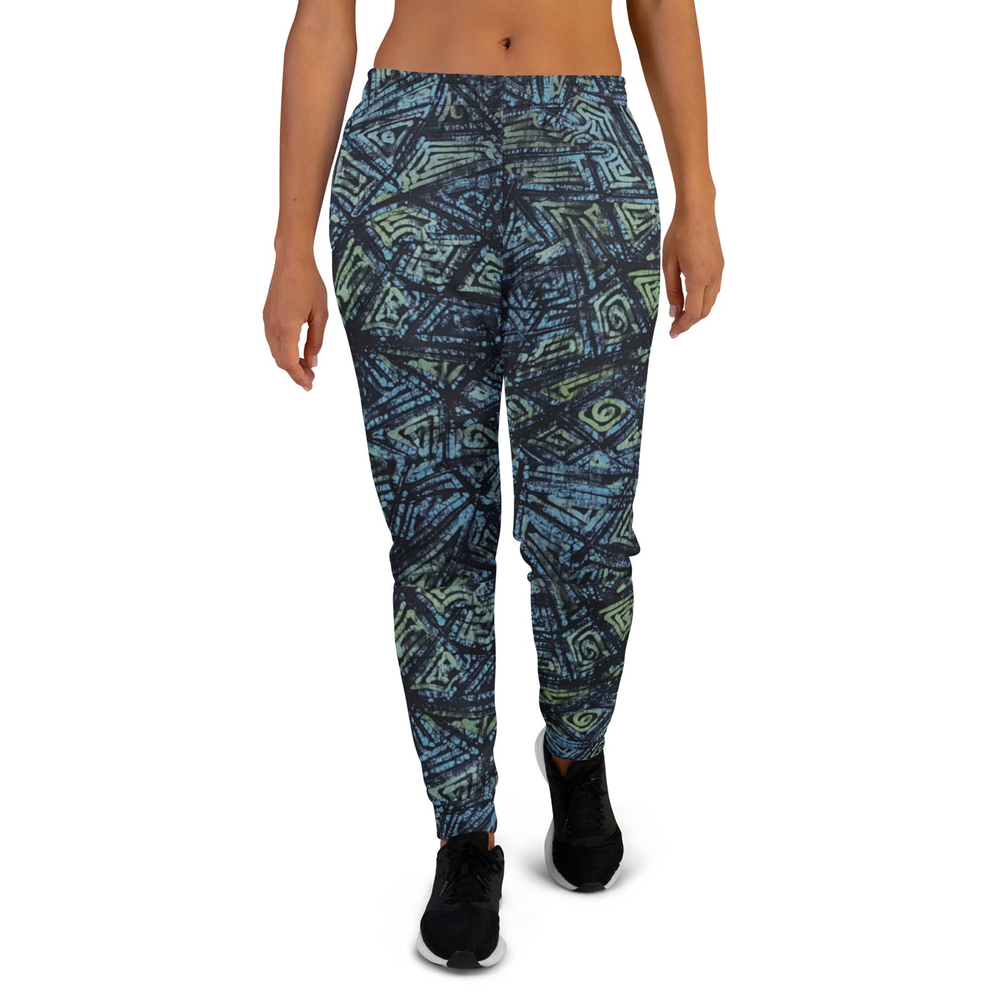 Indigo Green Turquoise Adire Women's Joggers