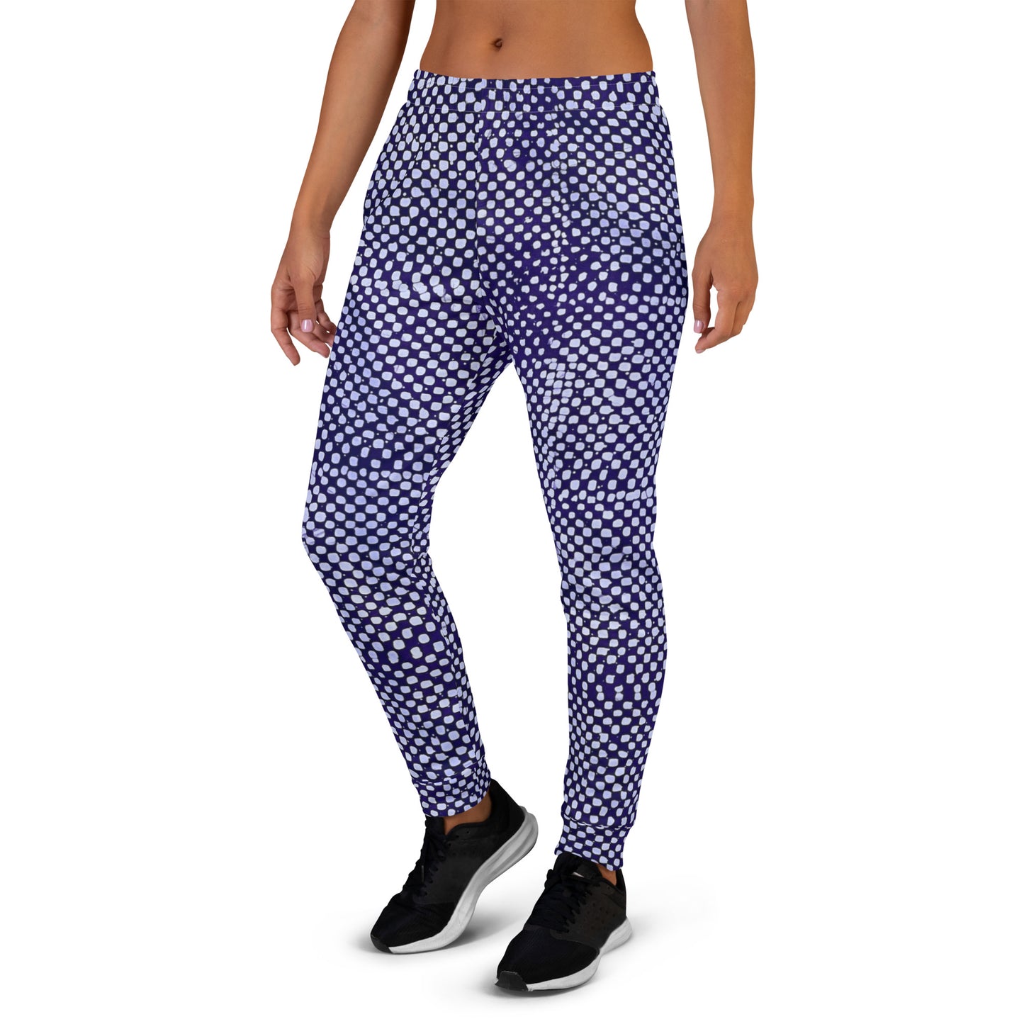 Purple And White Polka Dots Adire Women's Joggers