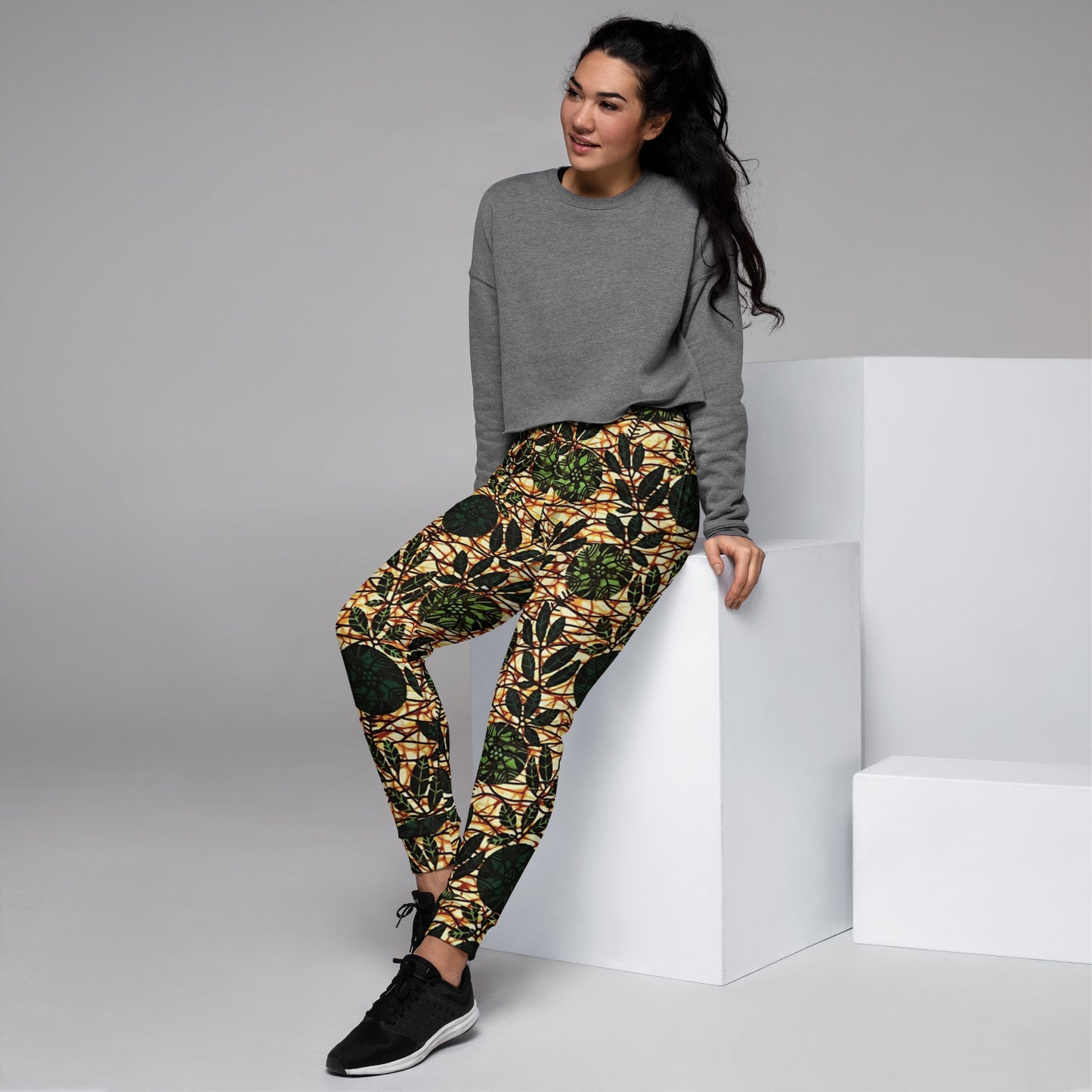 Green Leaf Wine Ankara Women's Joggers