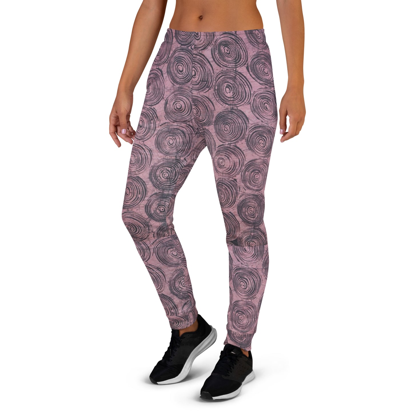 Pink And Black Swirl Adire Women's Joggers