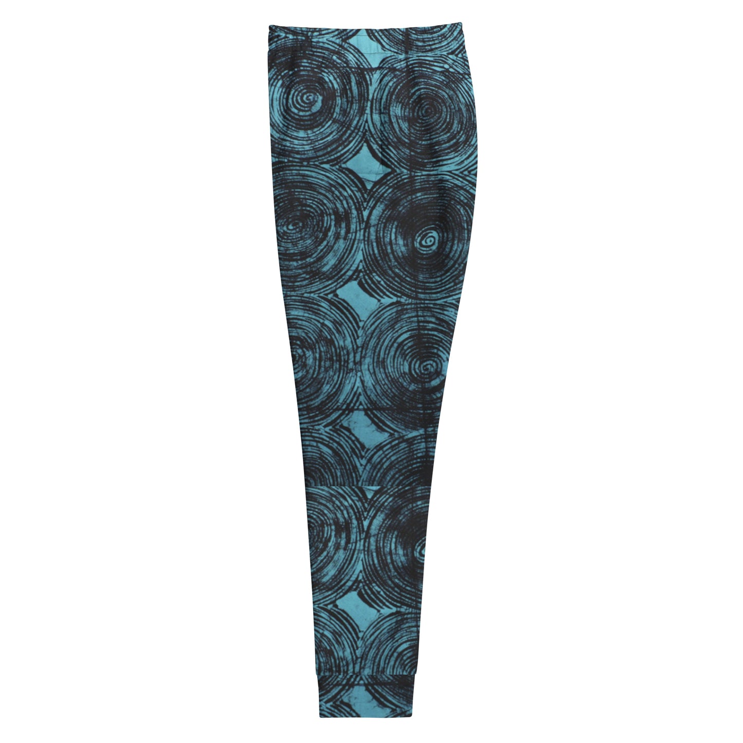 Turquoise And Black Swirl Adire Women's Joggers