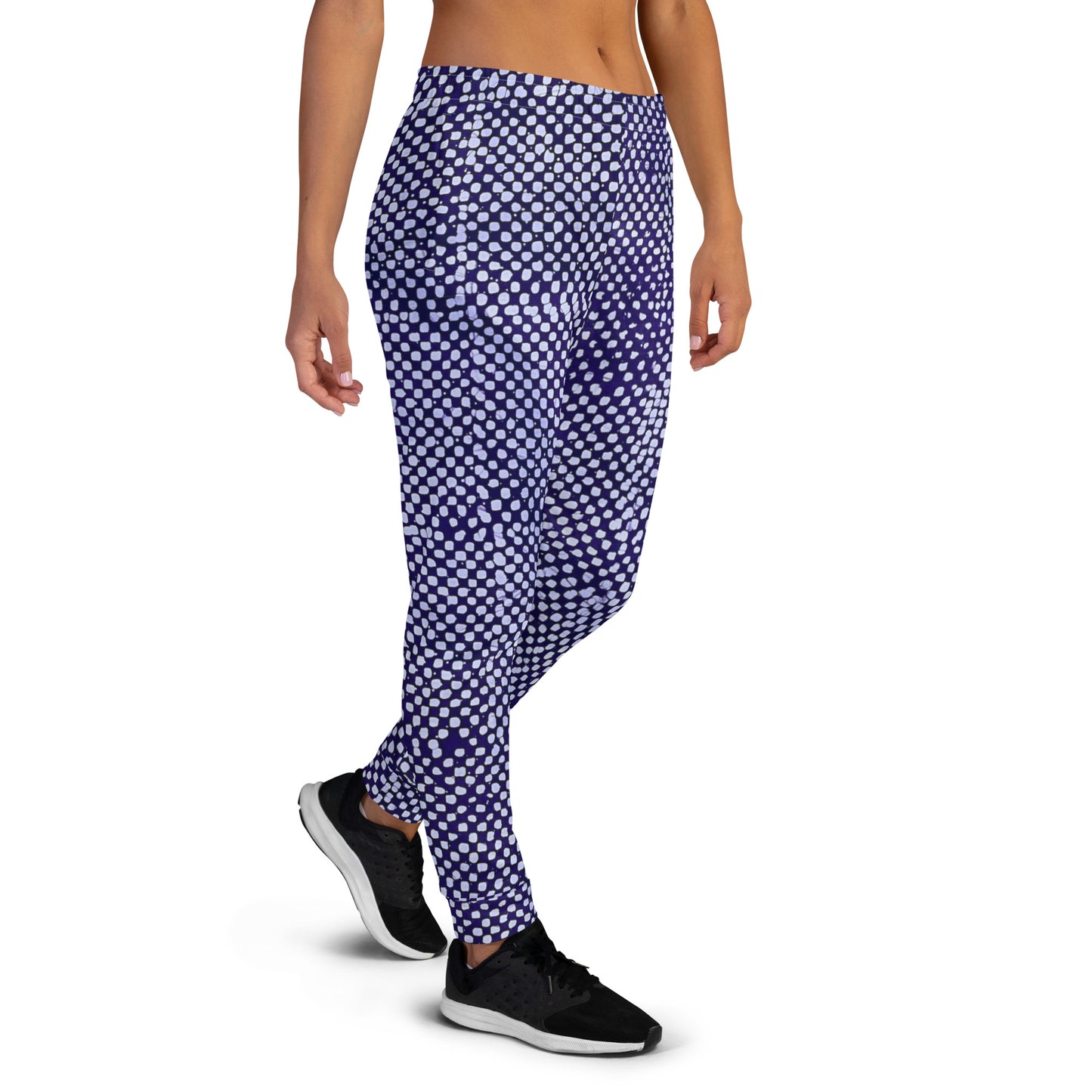 Purple And White Polka Dots Adire Women's Joggers