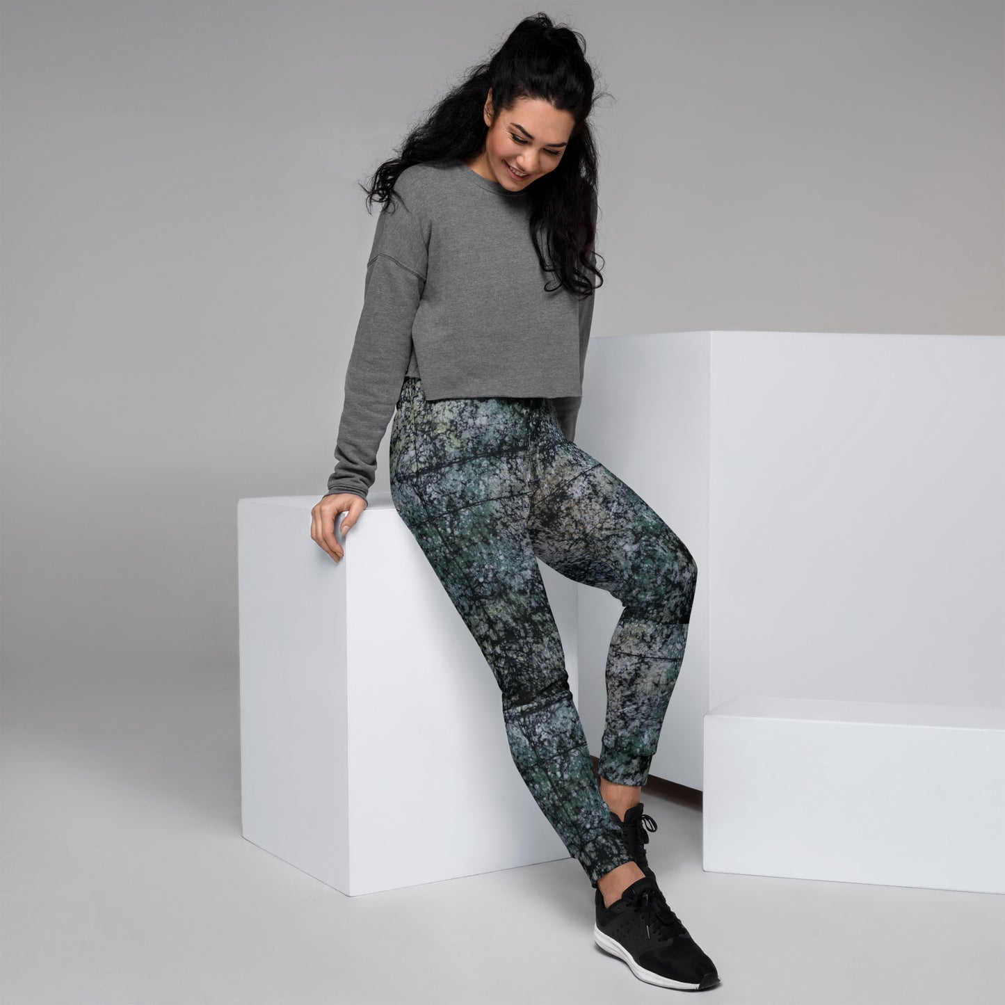 Dark Green Adire Women's Joggers