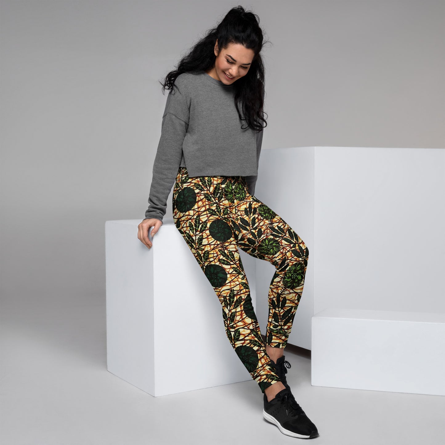 Green Leaf Wine Ankara Women's Joggers