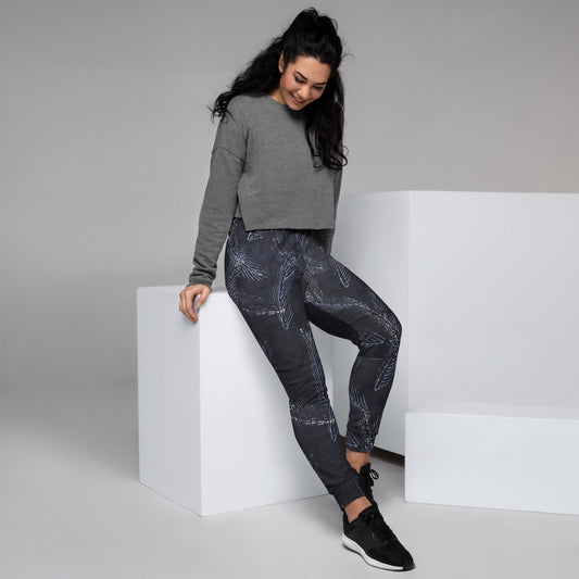 Dark Blue Leaf Adire Women's Joggers