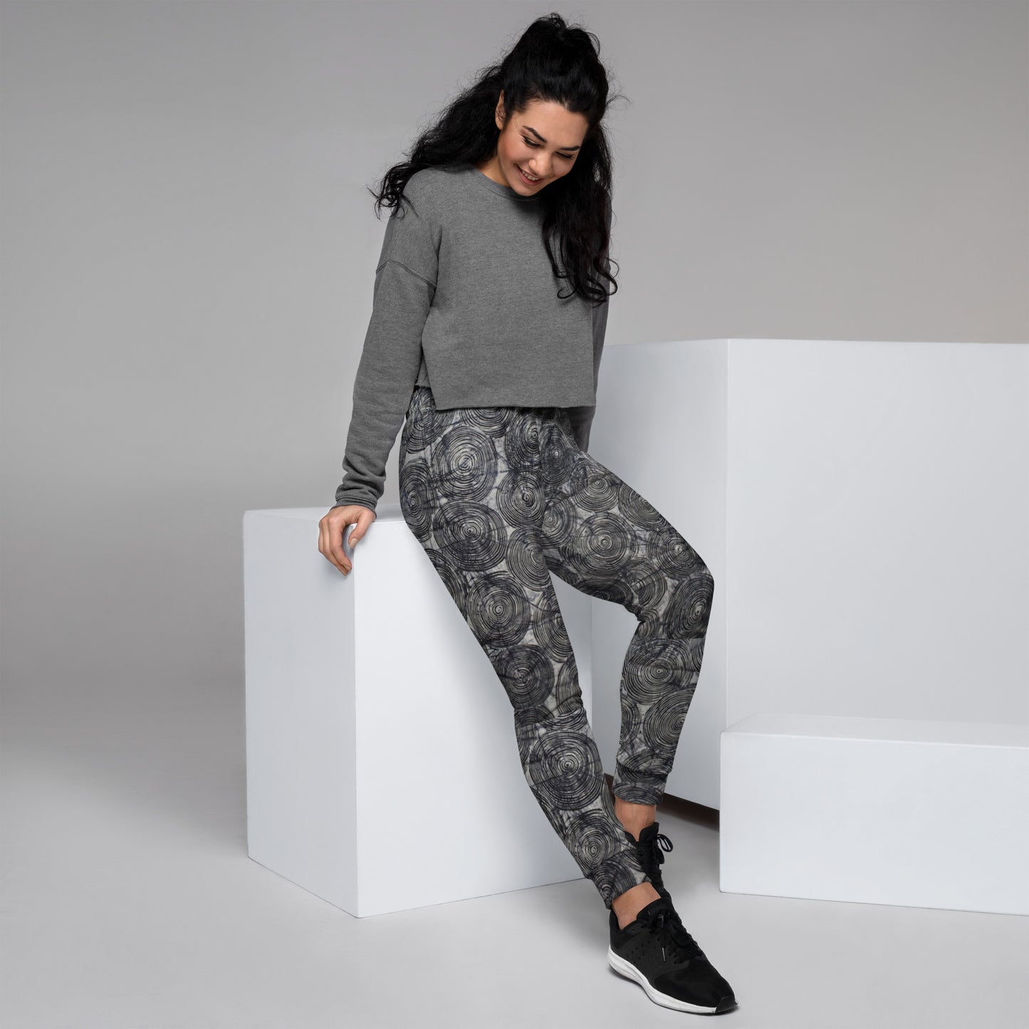 Black Swirls Adire Women's Joggers