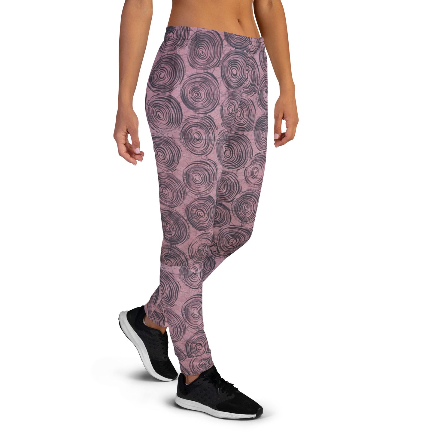 Pink And Black Swirl Adire Women's Joggers