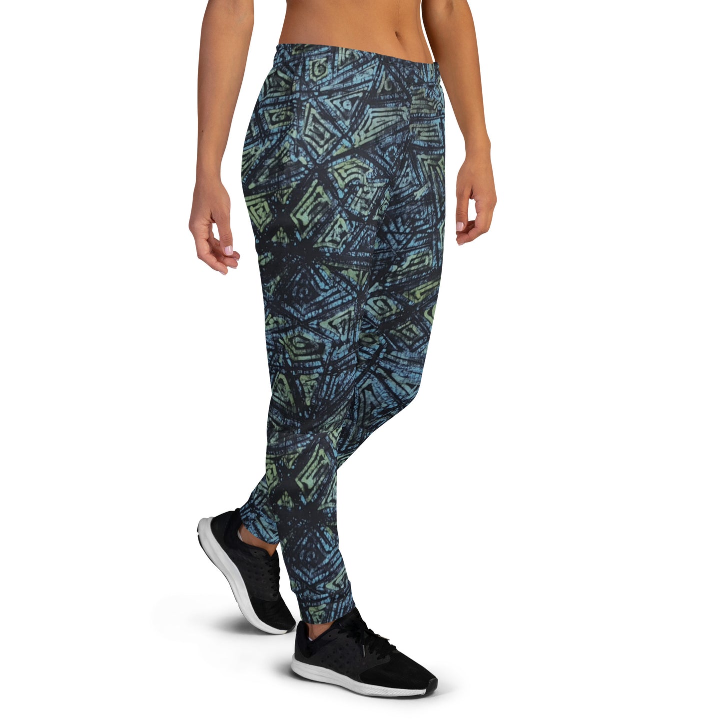 Indigo Green Turquoise Adire Women's Joggers