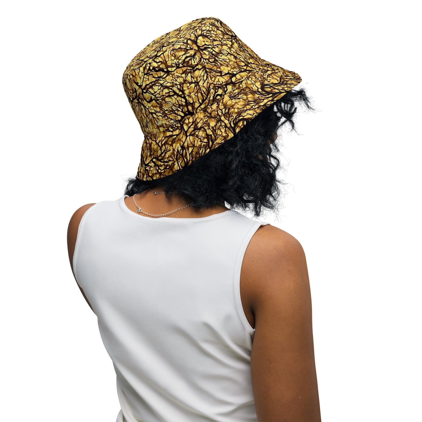 Red & Yellow Abstract Adire Bucket Hat