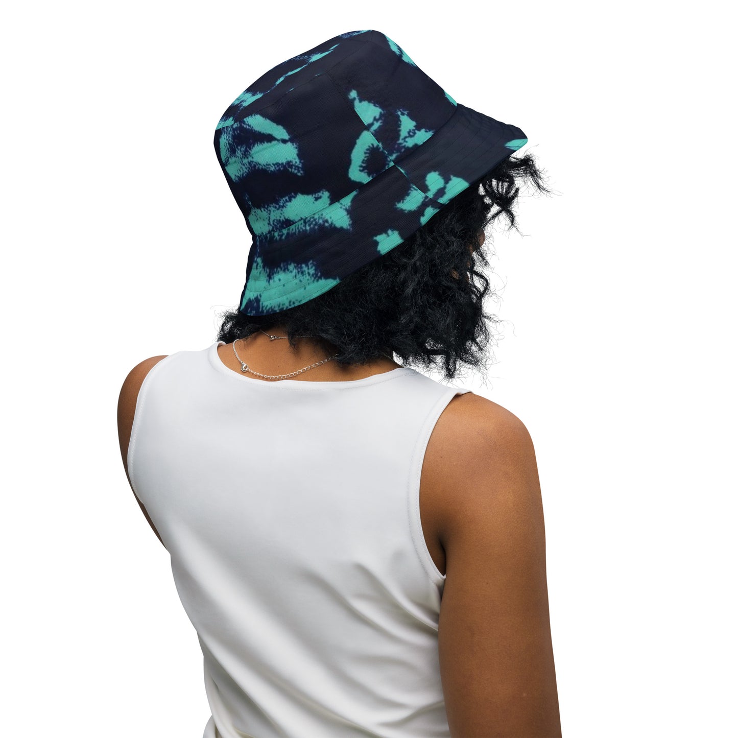 Yellow & Turquoise Tie-Dye Adire Bucket Hat