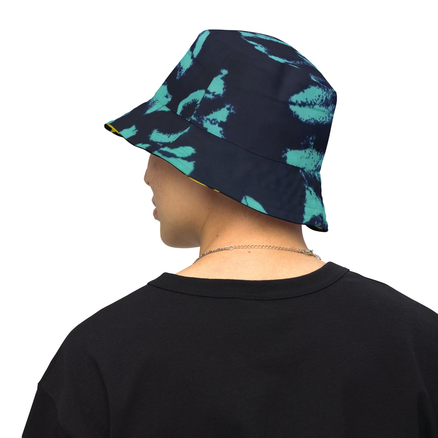 Yellow & Turquoise Tie-Dye Adire Bucket Hat