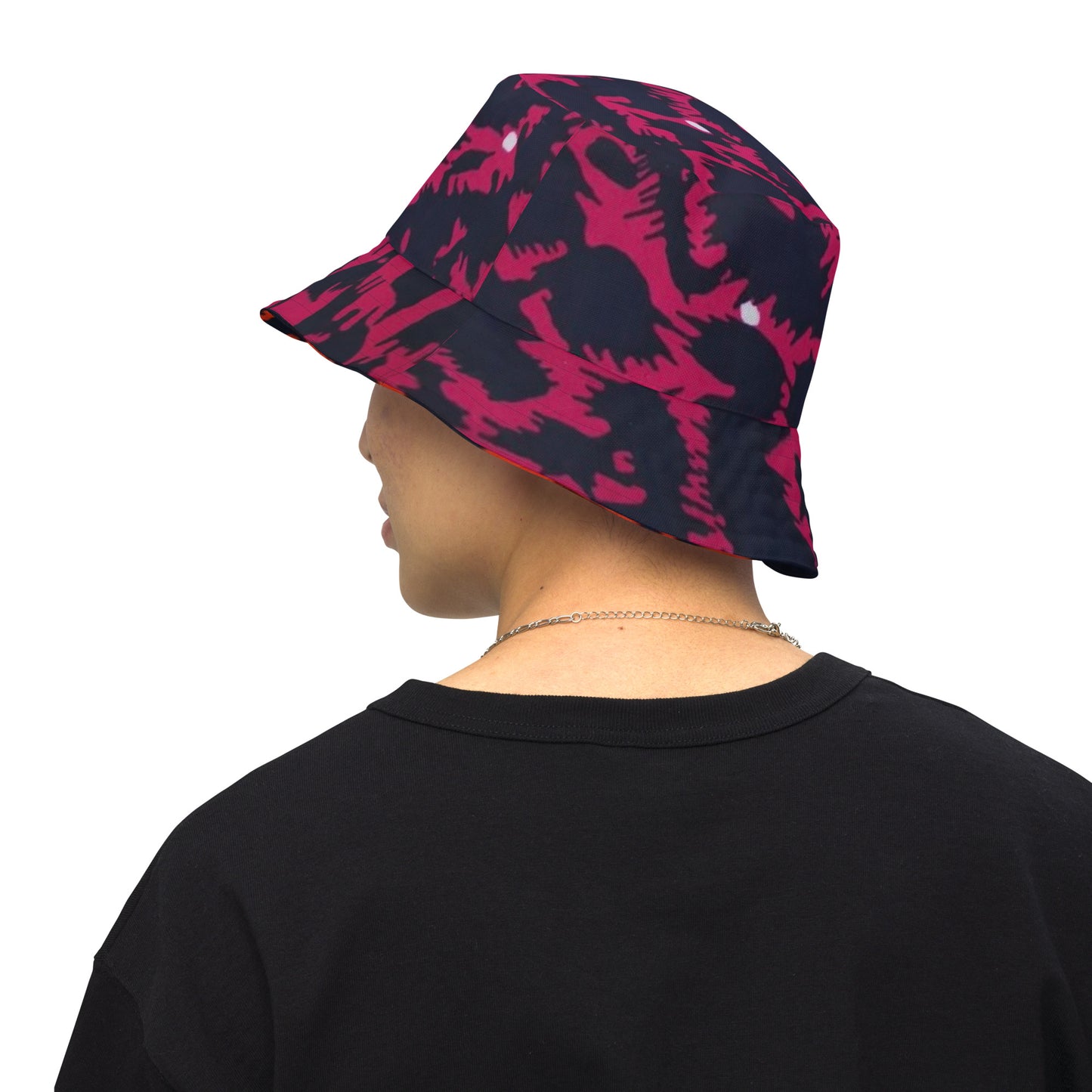 Orange Pink Leopard Bucket Hat