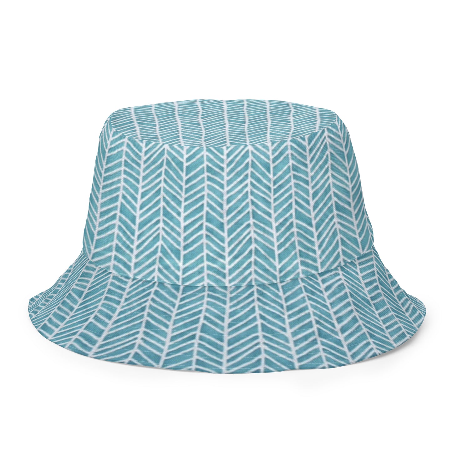 Zebra Aqua Chevron Reversible Bucket Hat