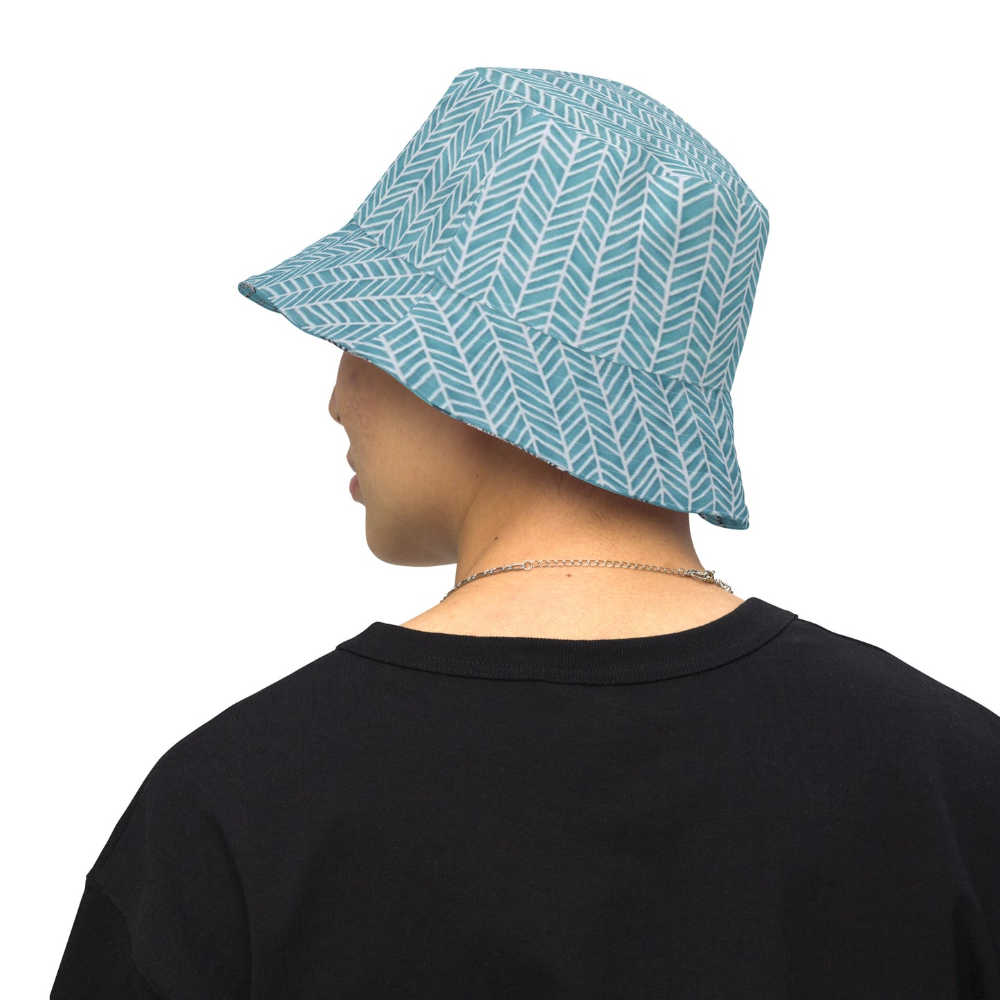 Zebra Aqua Chevron Reversible Bucket Hat