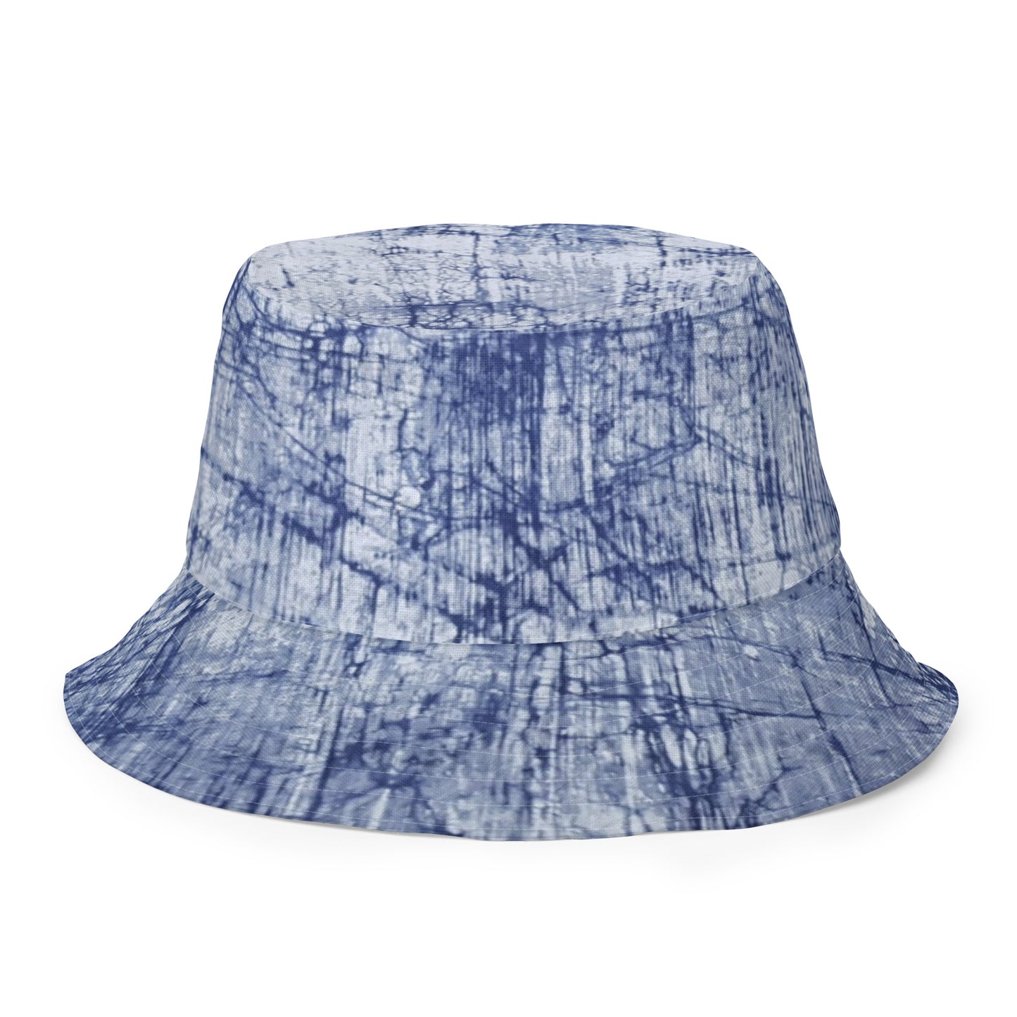 Blue Marble Dotted Adire Reversible Bucket Hat