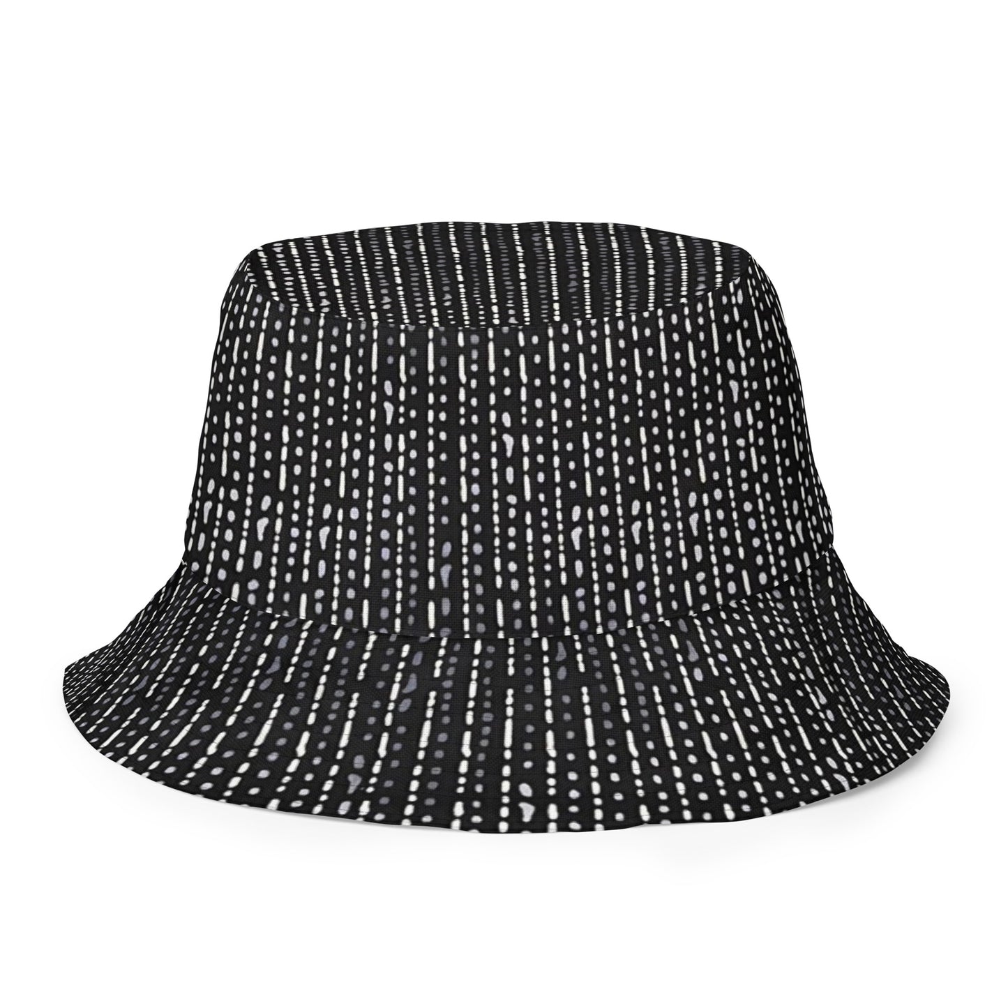 Grey & Burgundy Stripe Bucket Hat