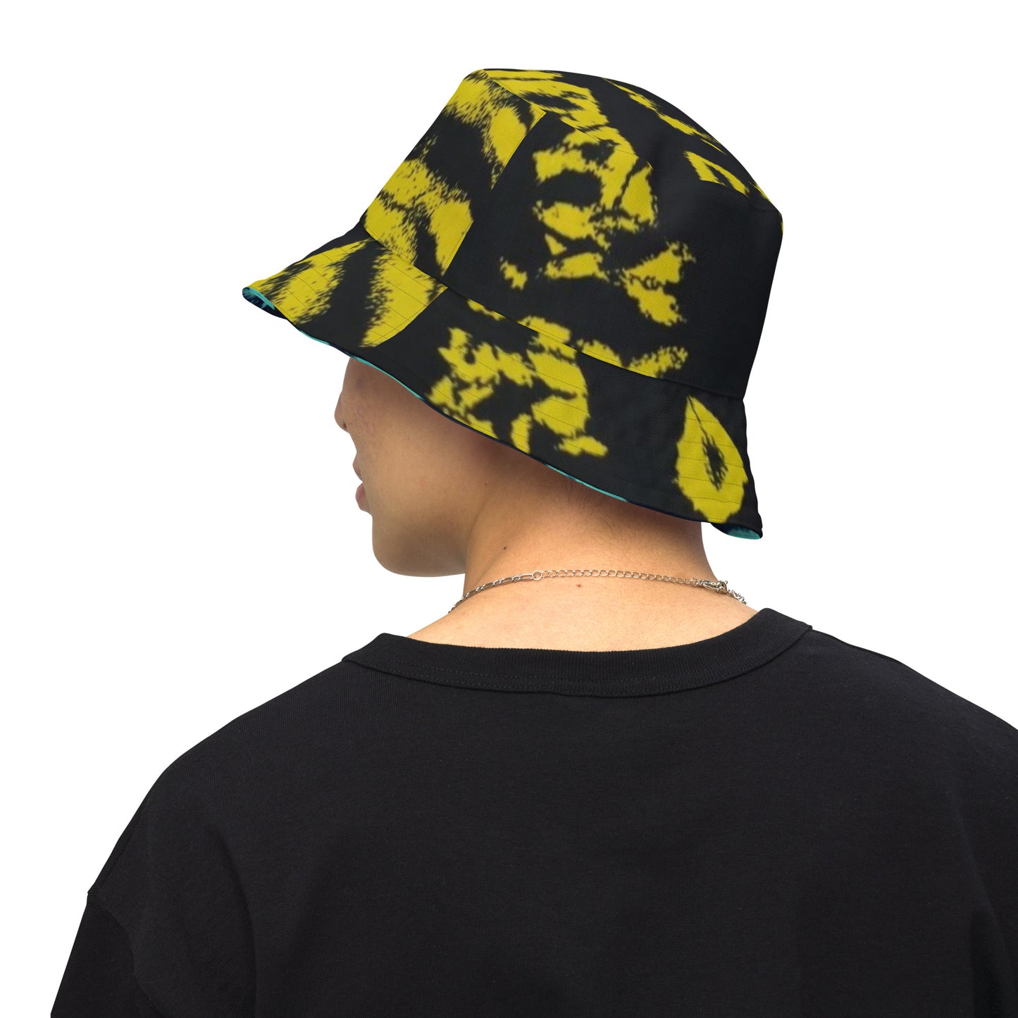 Yellow & Turquoise Tie-Dye Adire Bucket Hat