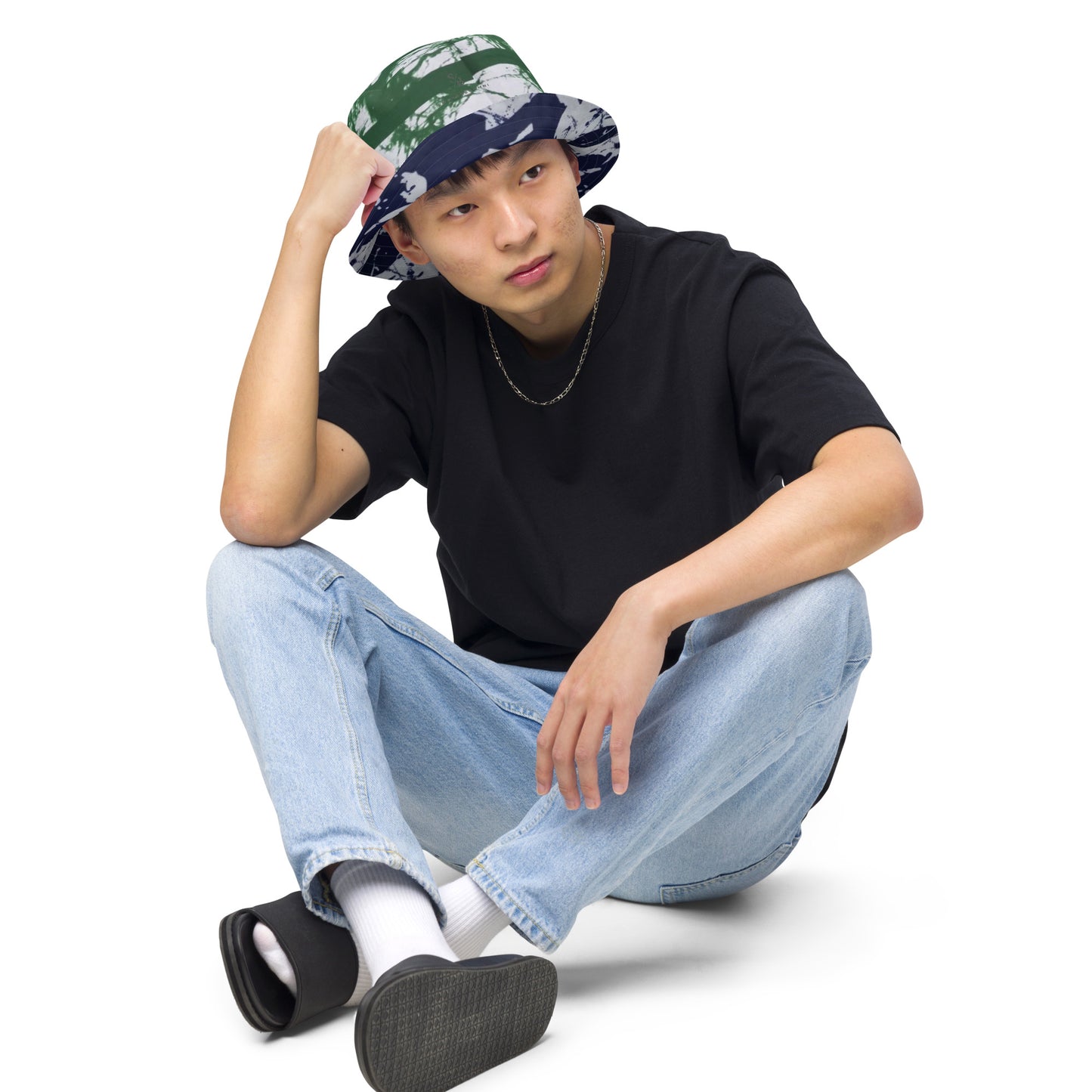 Blue Green Adire Bucket Hat