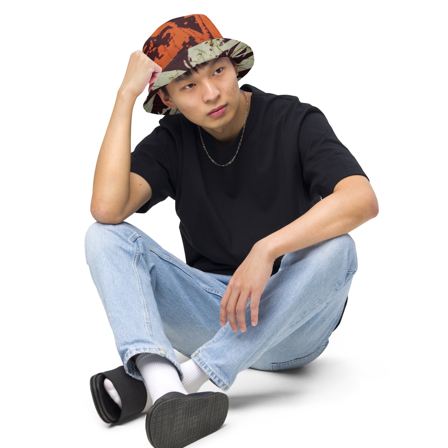 Orange Brown Bucket Hat