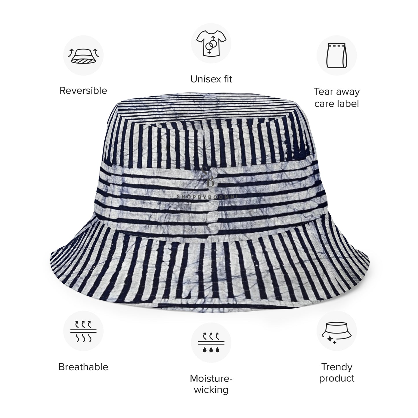 Stripey Adire Bucket Hat