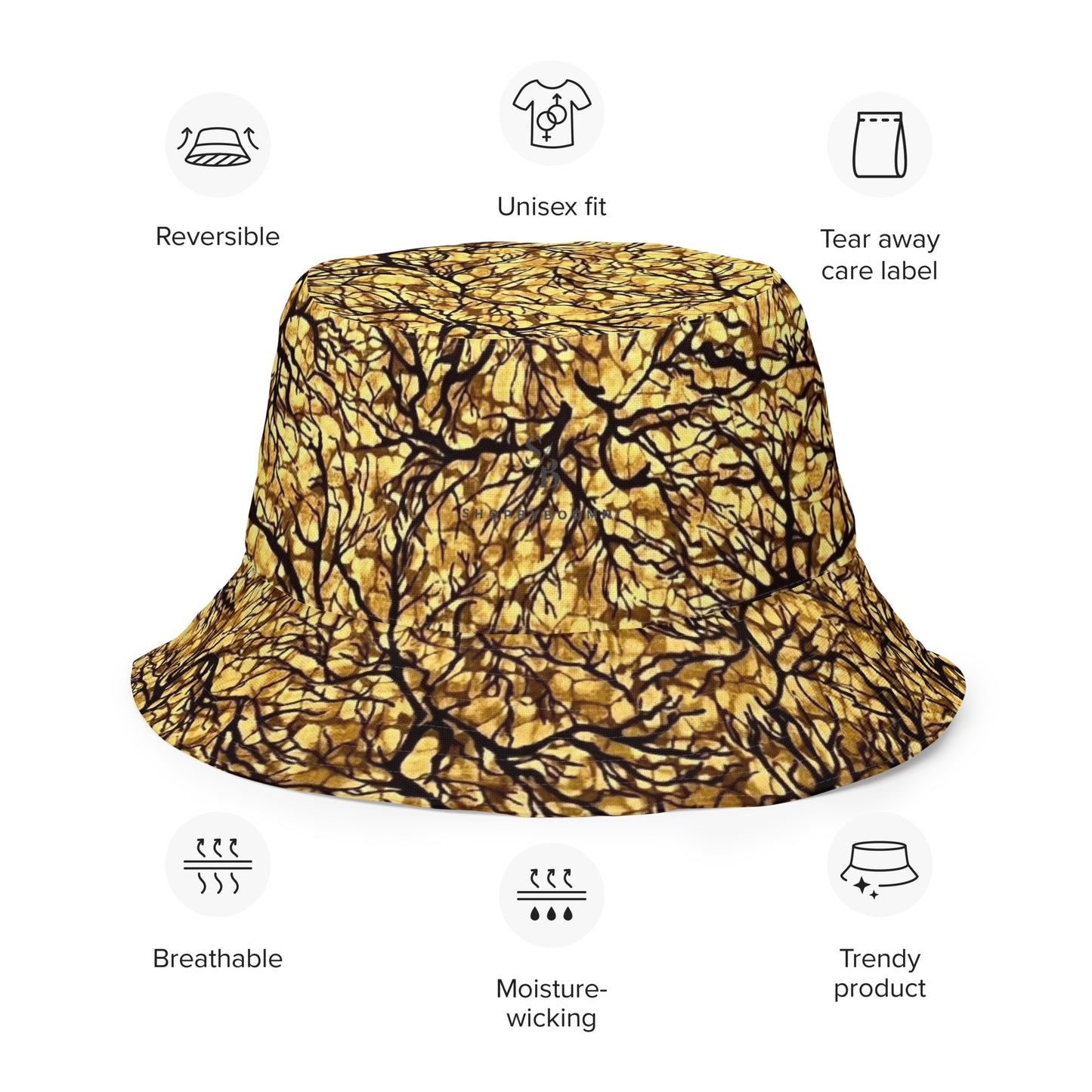 Red & Yellow Abstract Adire Bucket Hat