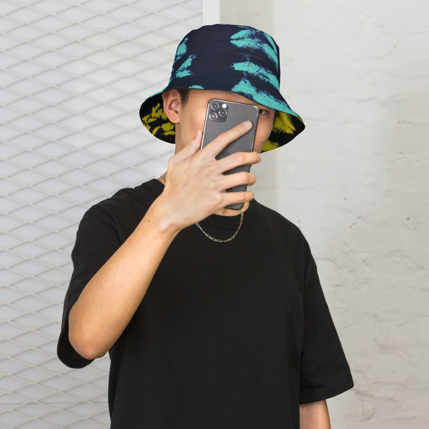 Yellow & Turquoise Tie-Dye Adire Bucket Hat