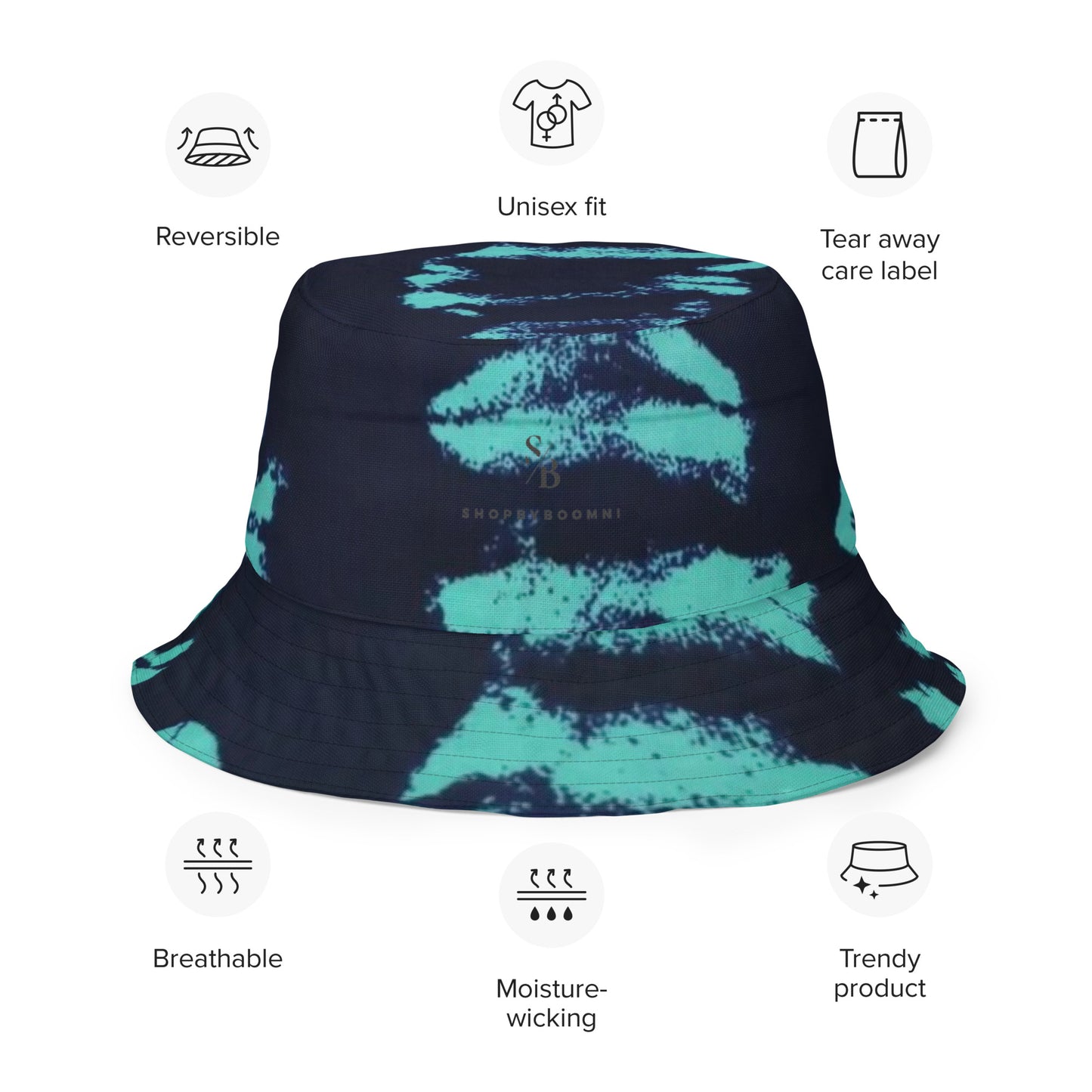 Yellow & Turquoise Tie-Dye Adire Bucket Hat