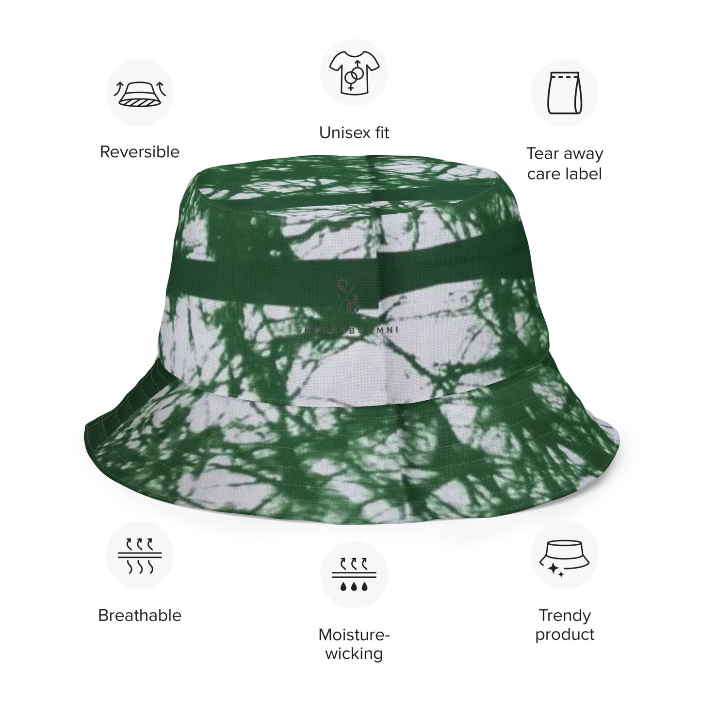 Blue Green Adire Bucket Hat