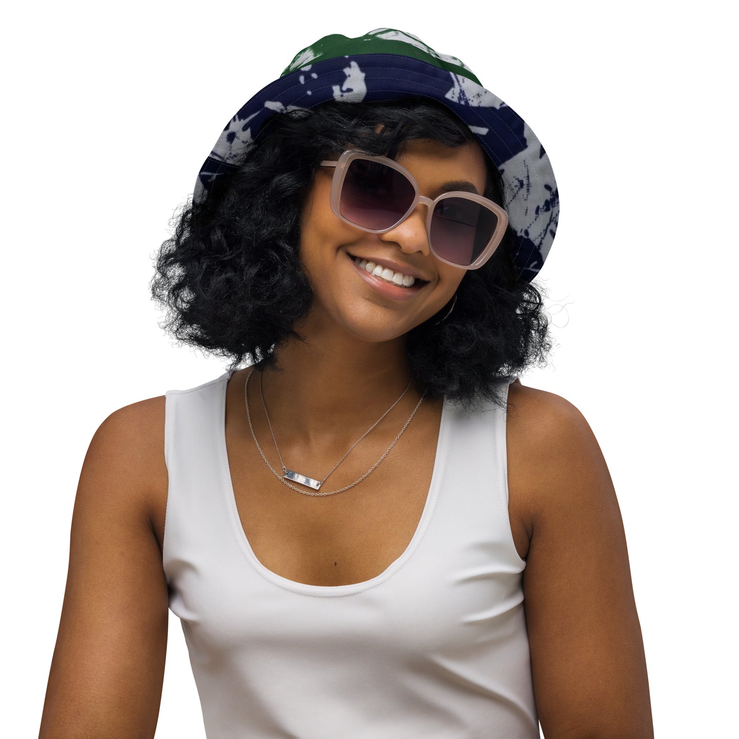 Blue Green Adire Bucket Hat