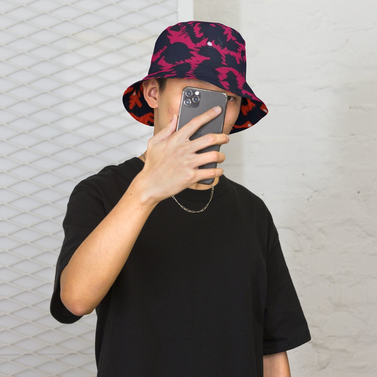 Orange Pink Leopard Bucket Hat