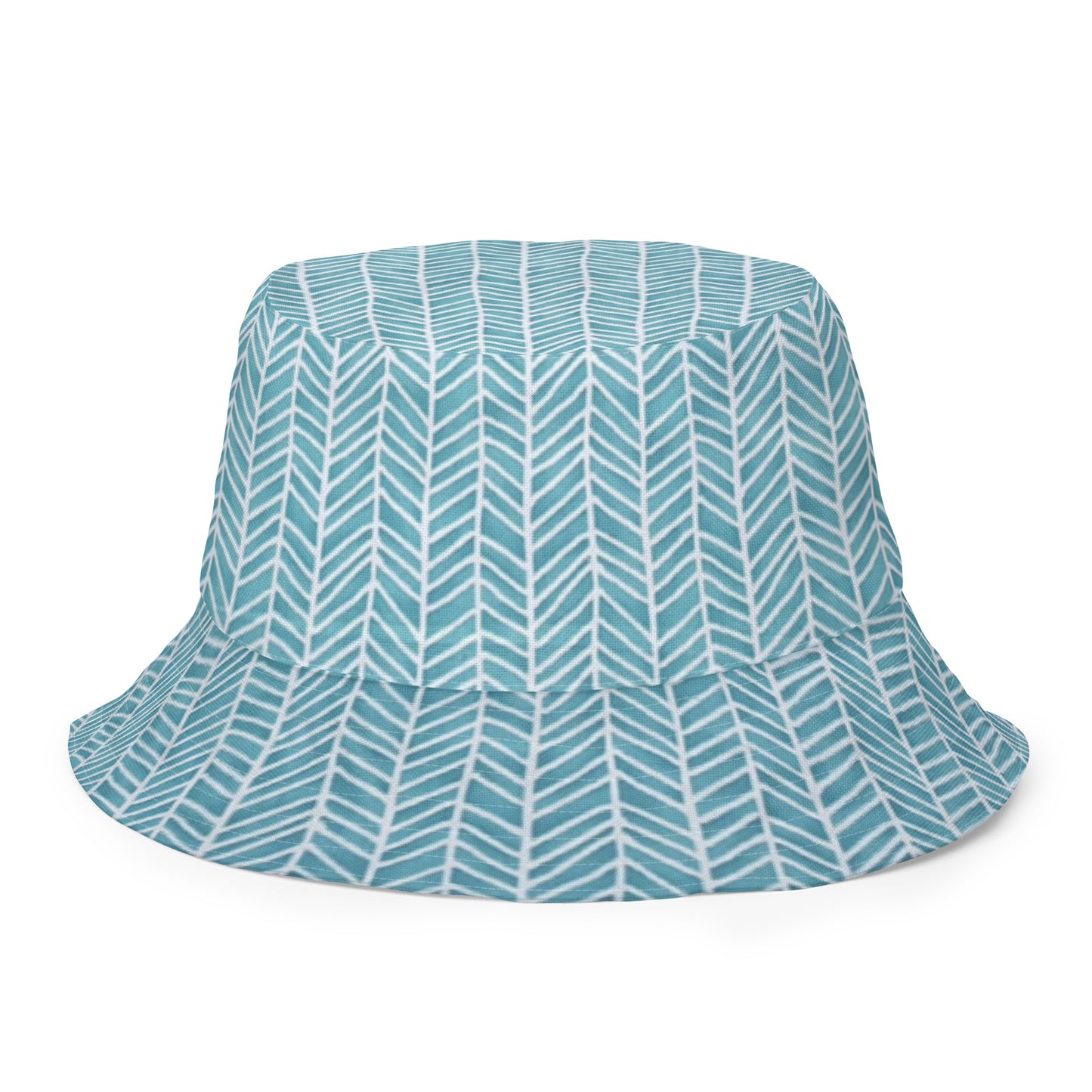 Zebra Aqua Chevron Reversible Bucket Hat